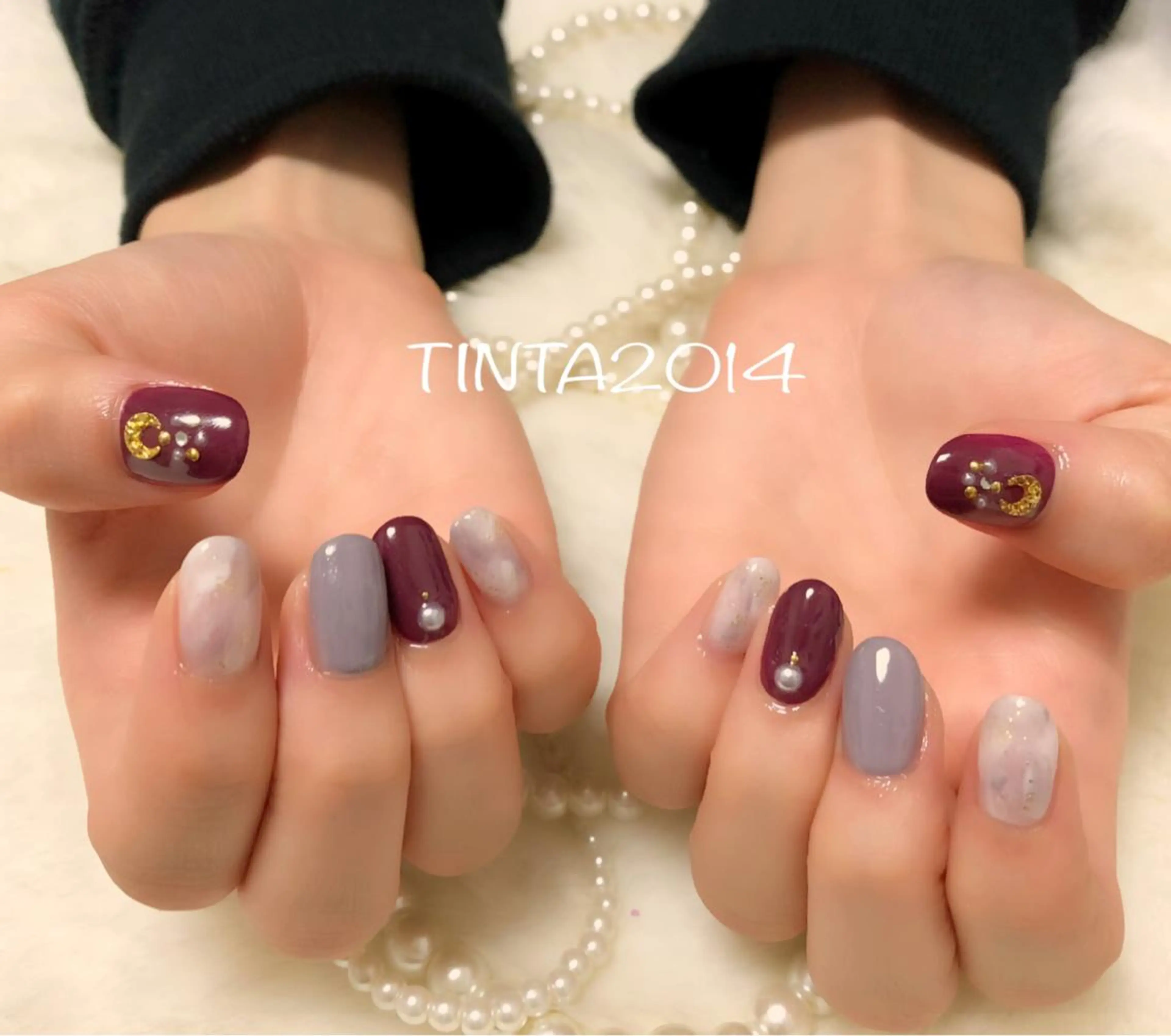 ネイル ボルドー 冬ネイル 馬場 典子のネイルデザイン