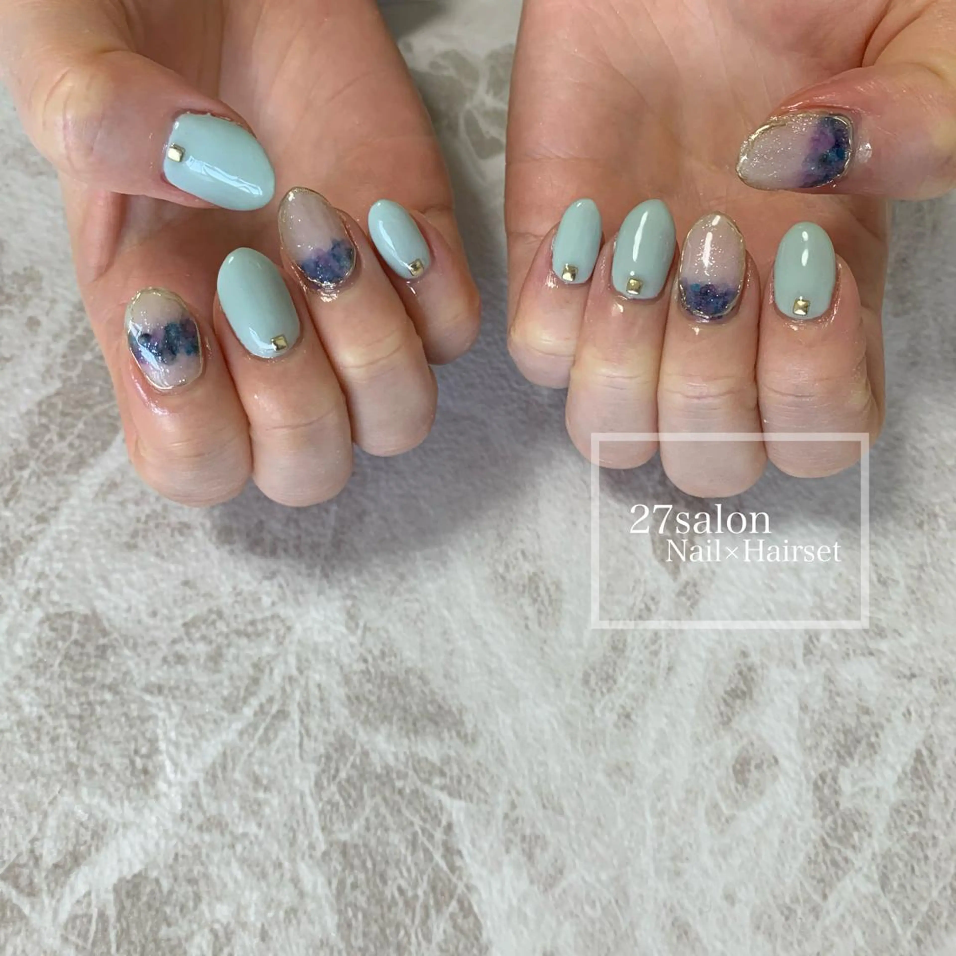 ネイル グリーン 27salon yuinaのネイルデザイン