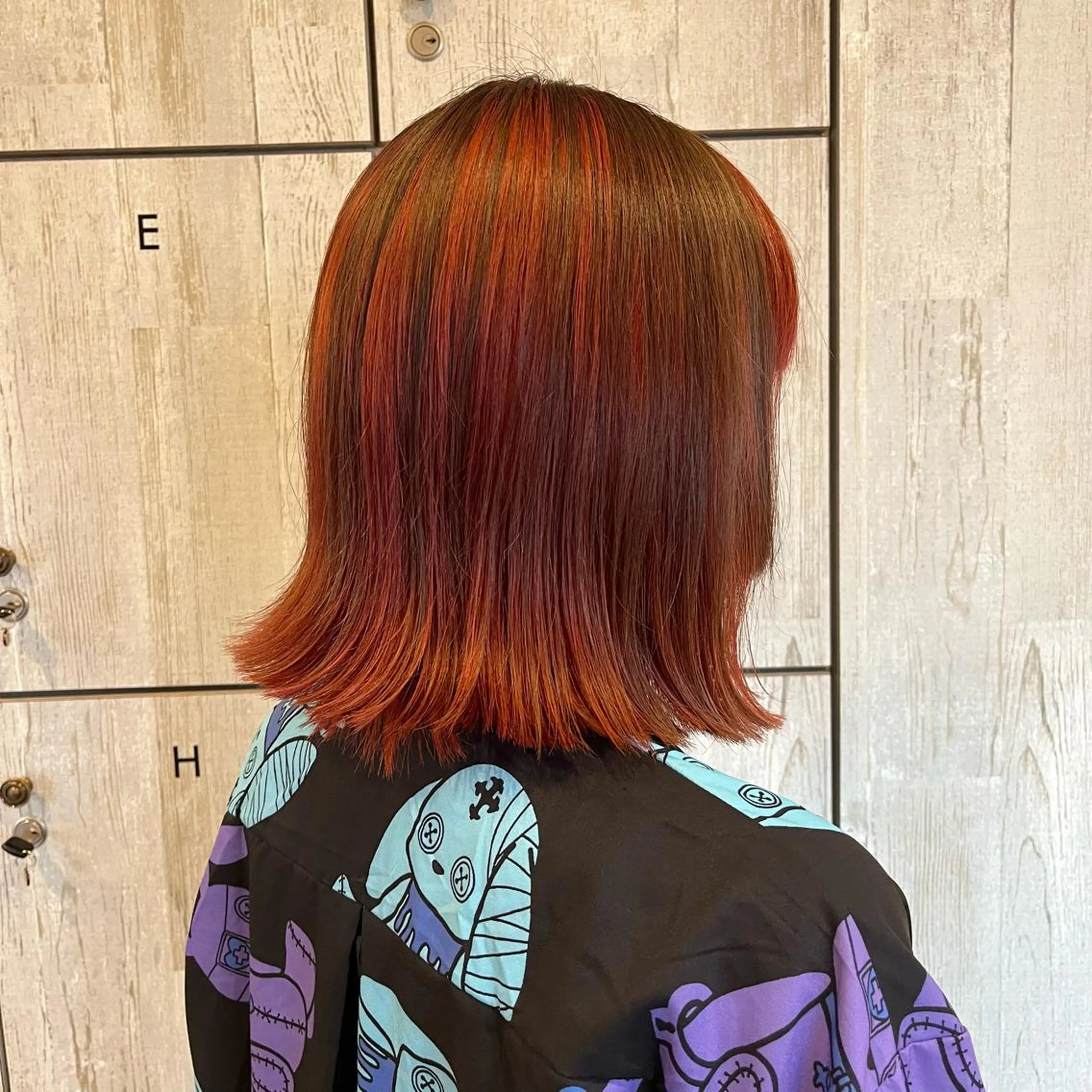 ミディアム カラー レッドカラー ♡ナナコ♡ レイヤー/艶髪のヘアスタイル