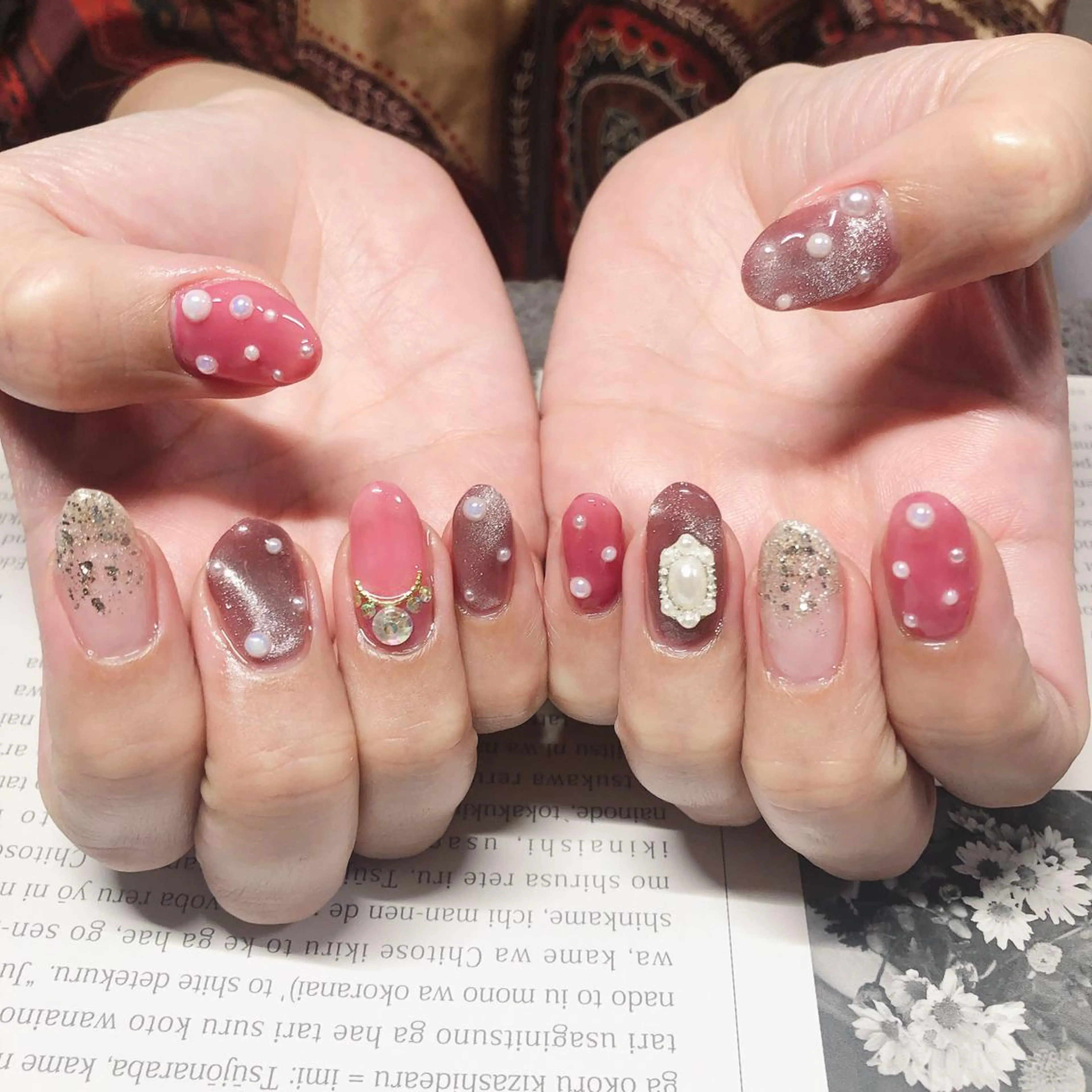 ネイル ジェルネイル マグネットネイル 奥園 良恵のネイルデザイン