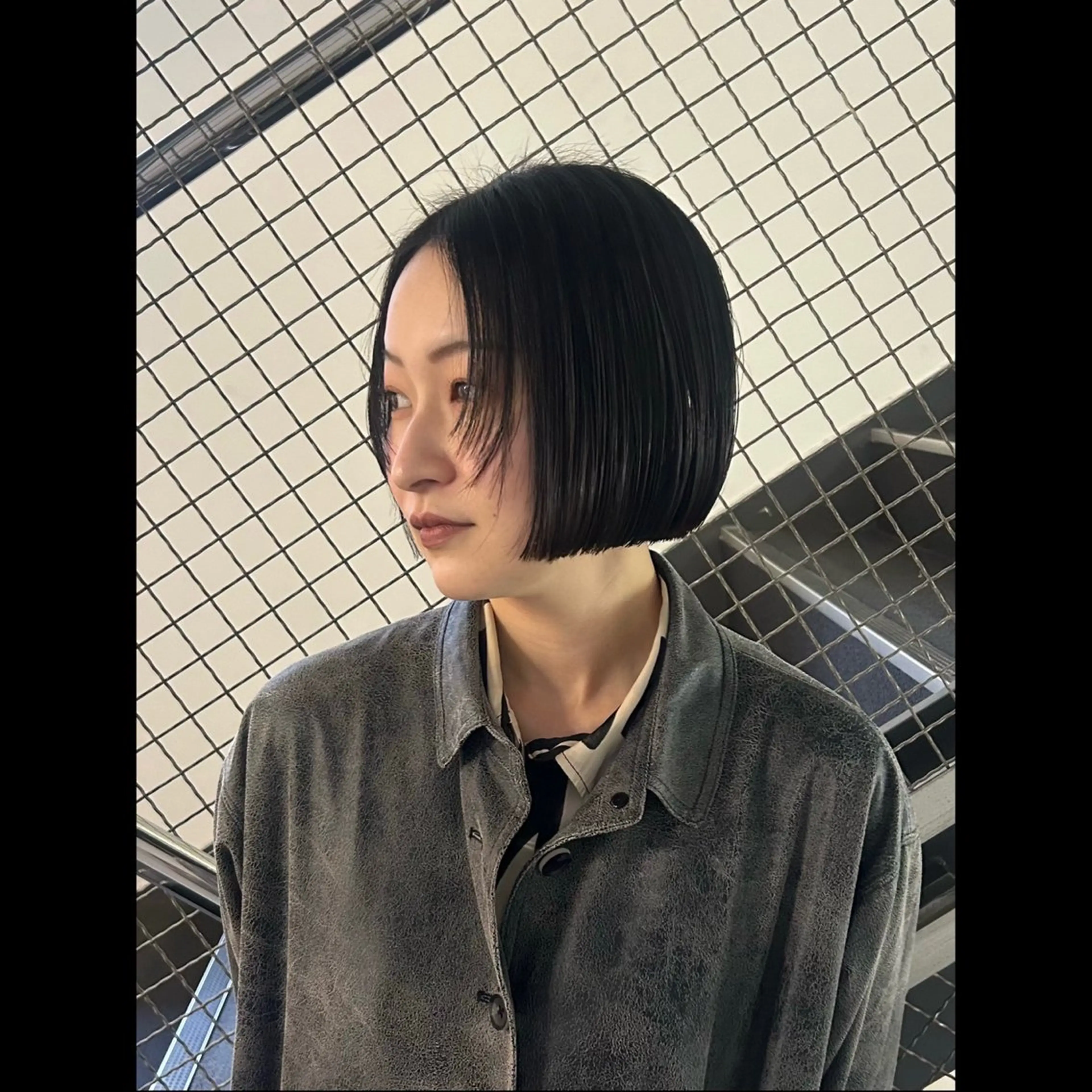 ショート ボブ 顔まわりレイヤー 顔周りカット レイヤーカット カット カットモデル/ボブ/ reina🐈‍⬛のヘアスタイル