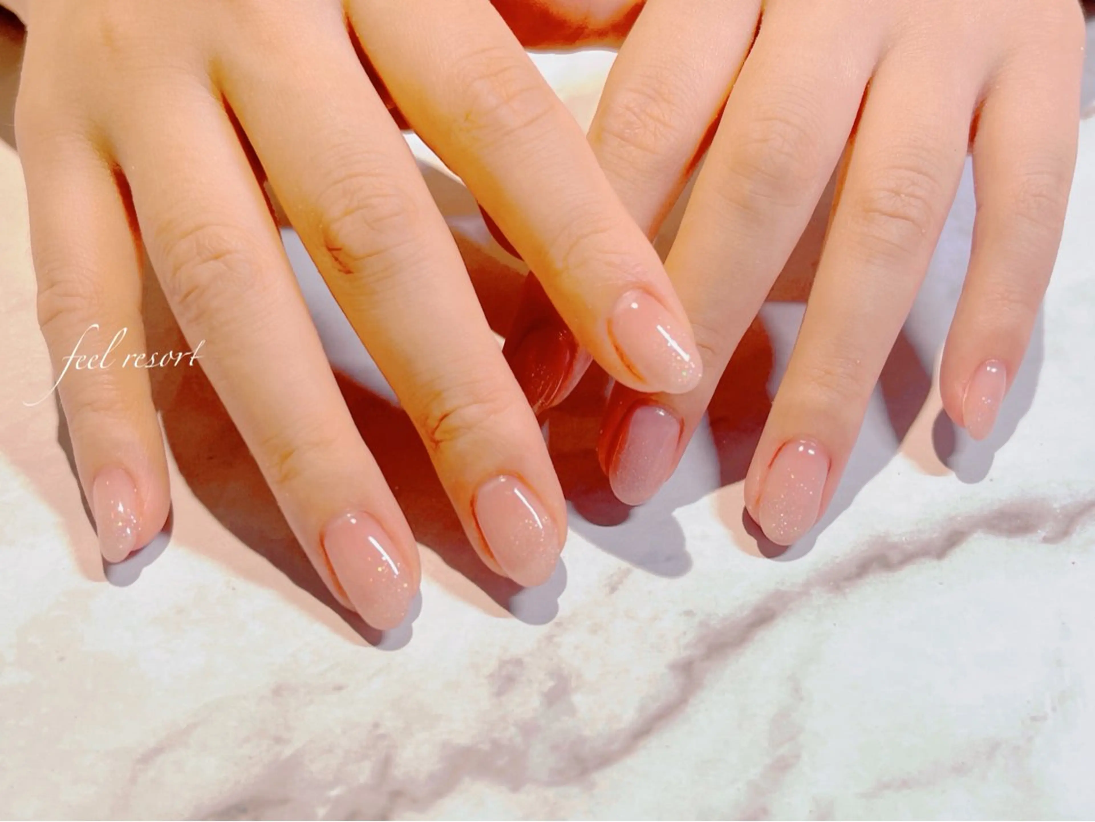 ネイル 長さ出し フットネイル フレンチネイル ジェルネイル ガラスフレンチ Lien（リアン） 銀座駅6分のネイルデザイン