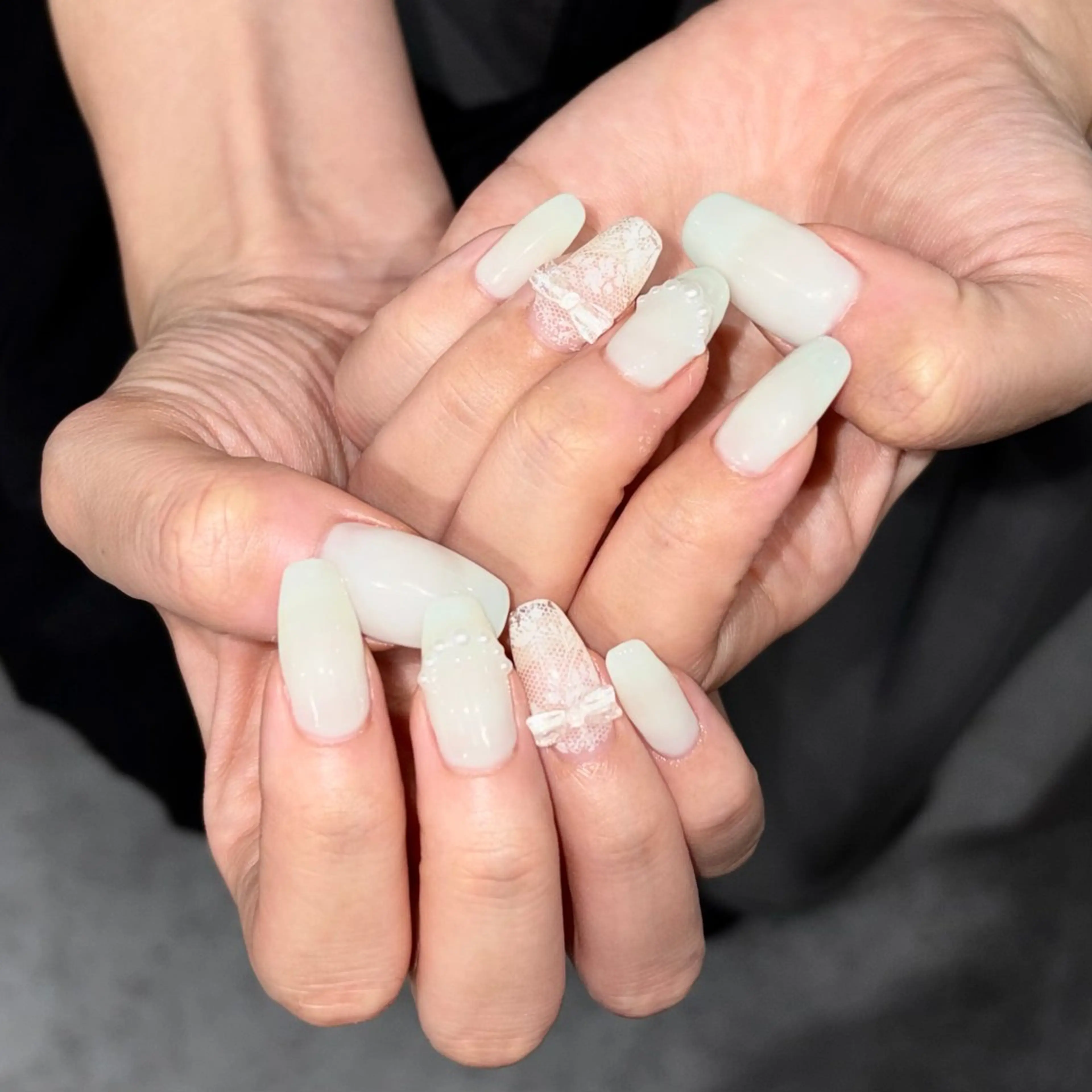 ネイル アートネイル レース ハンドネイル nailsalon TE-TOのネイルデザイン
