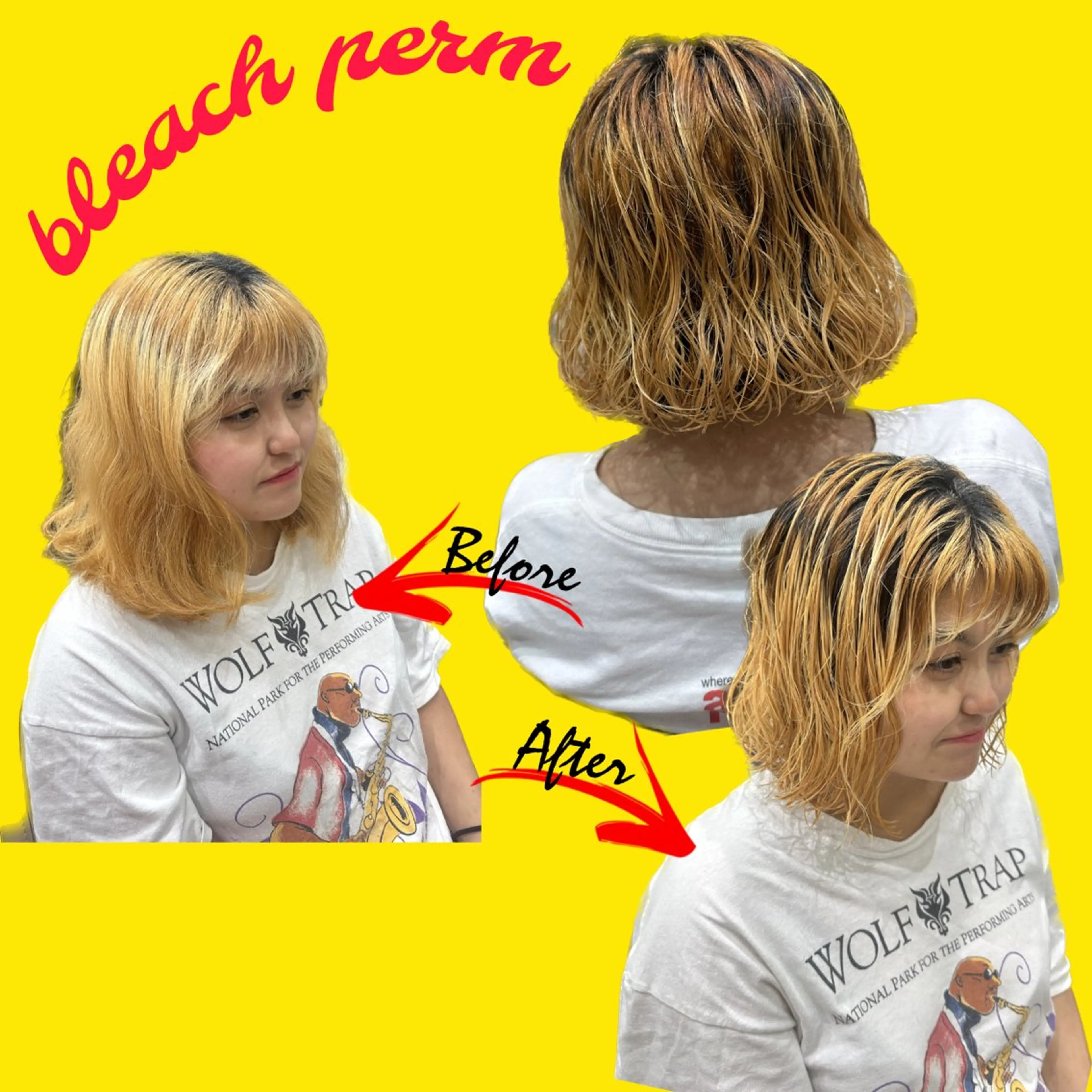 ミディアム パーマ ブリーチパーマ 🎀Rumiのヘアスタイル