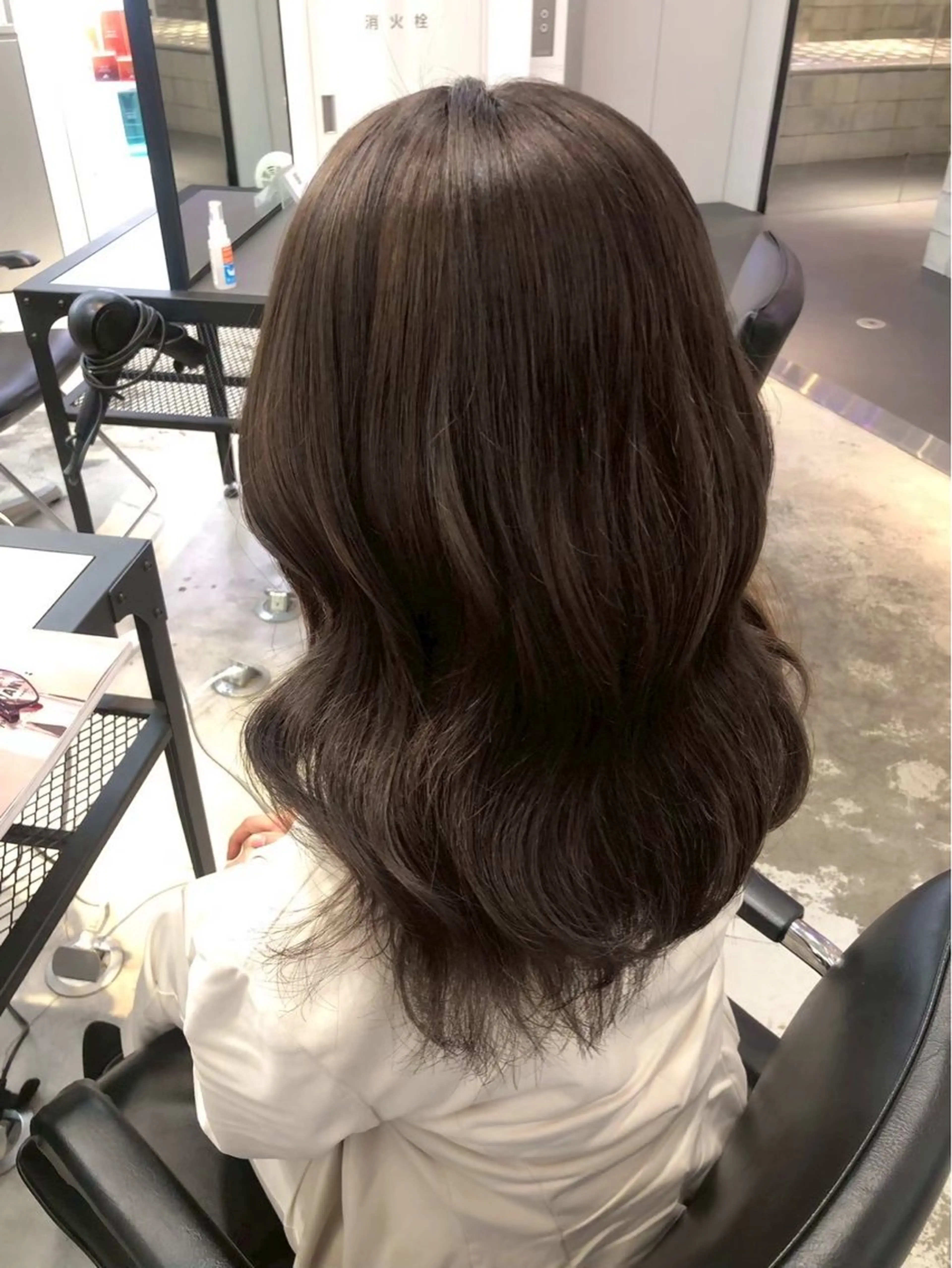 セミロング 艶ワンカラー / シンのヘアスタイル