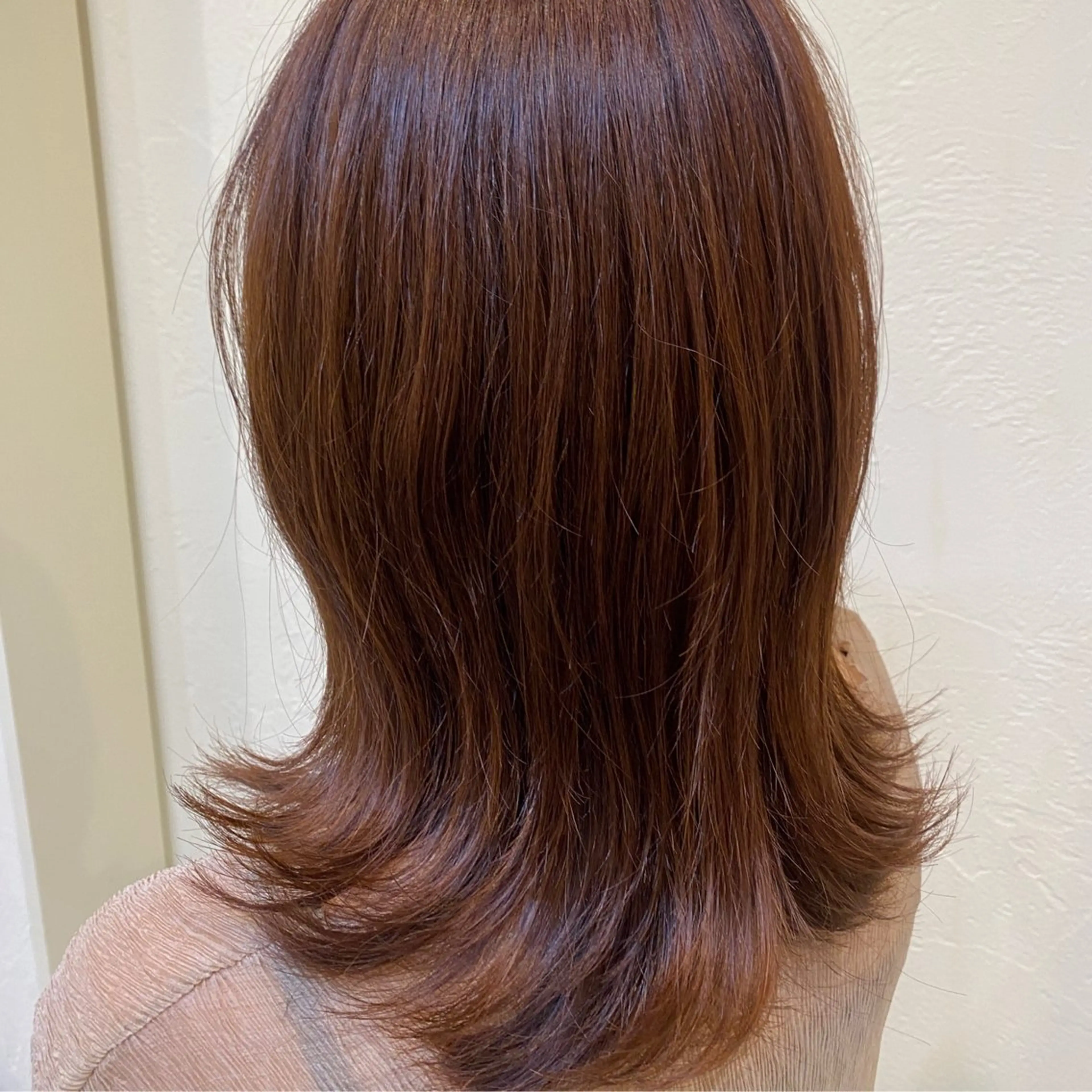 ミディアム カラー ブラウンカラー ピンクカラー ユウリ YURIのヘアスタイル