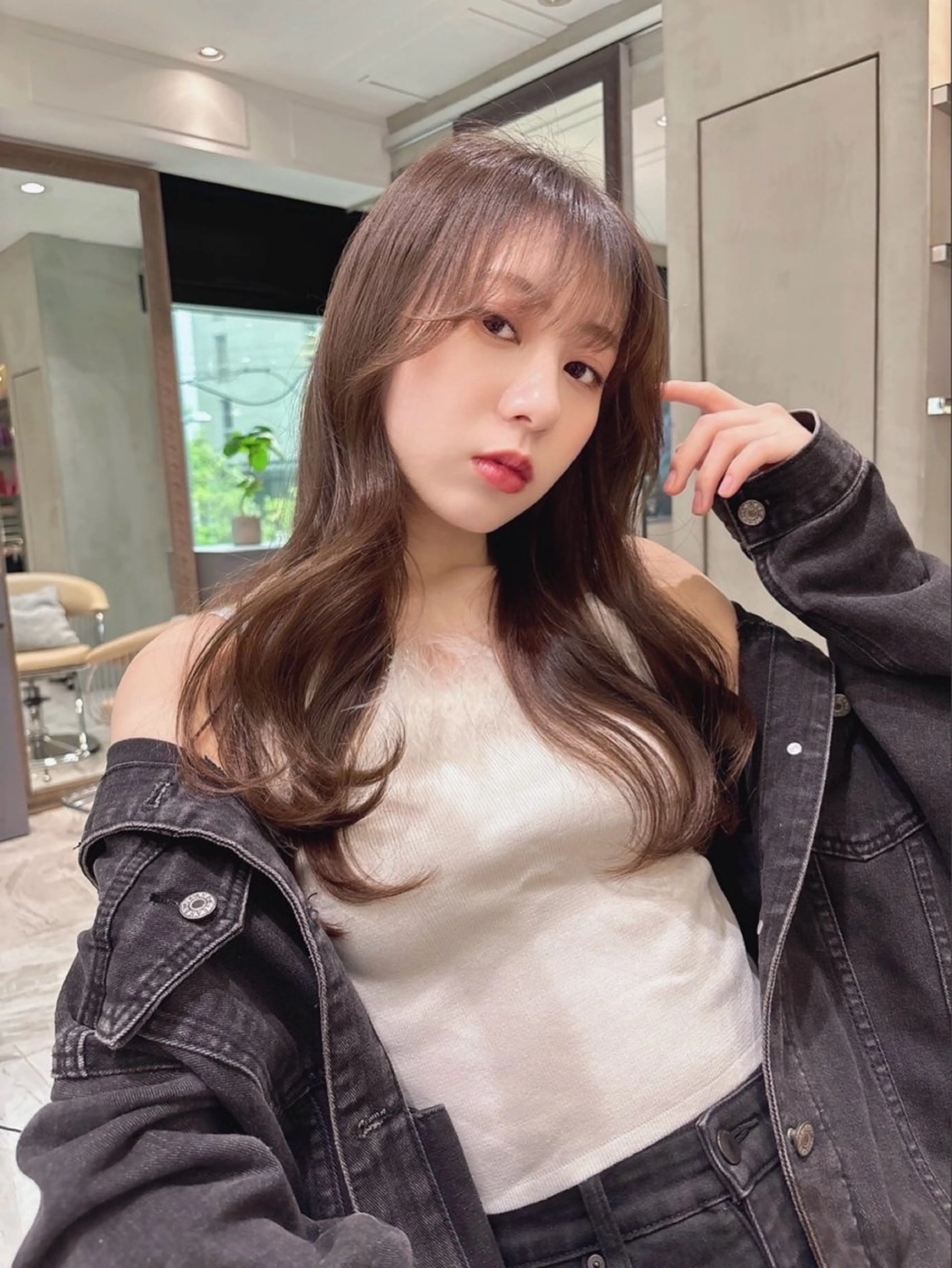 ロング 顔周り\エクステ\ 透明感カラー\まりんのヘアスタイル