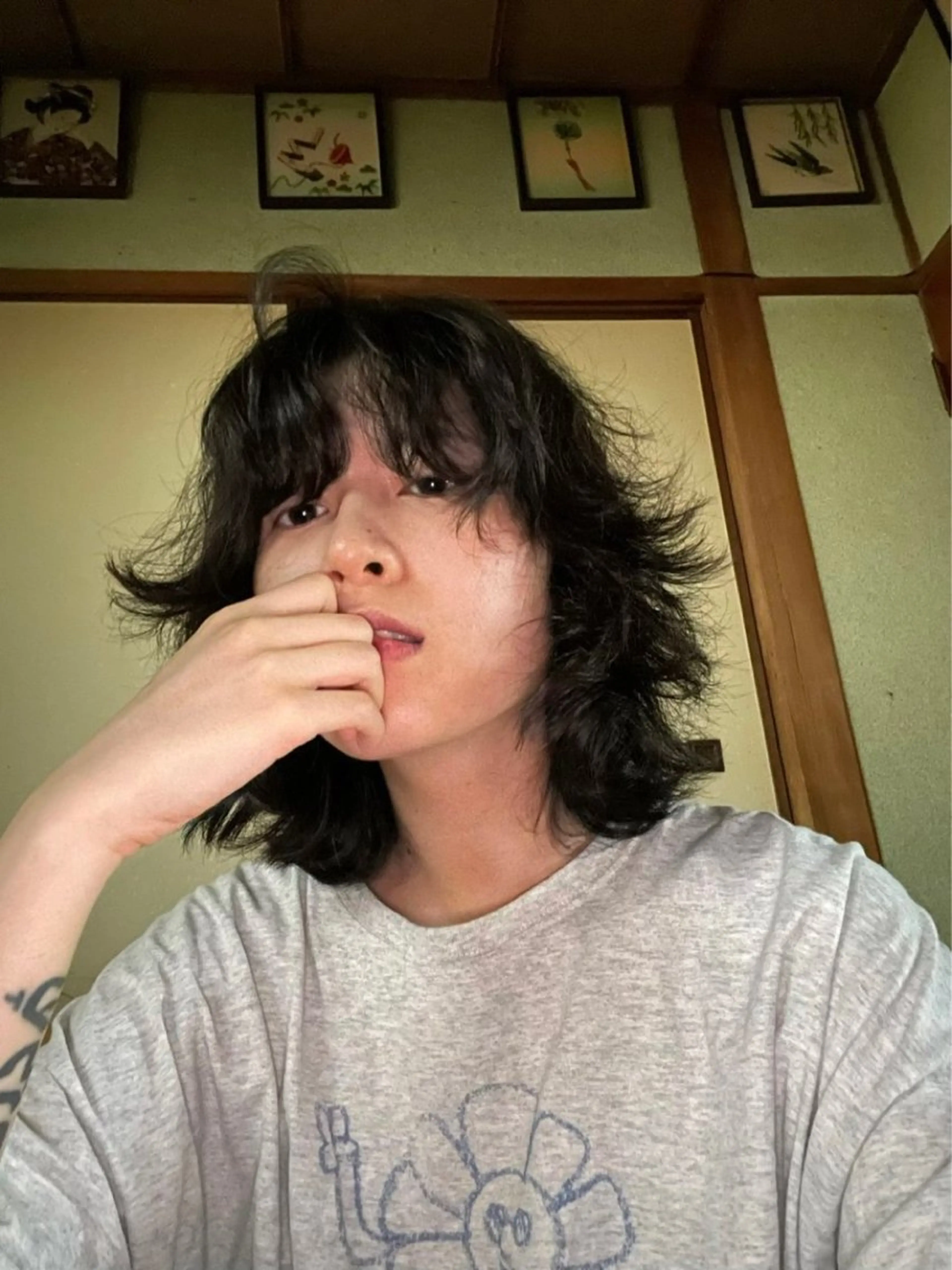 ミディアム パーマ メンズハイトーン/栄 /イトウタケルのヘアスタイル