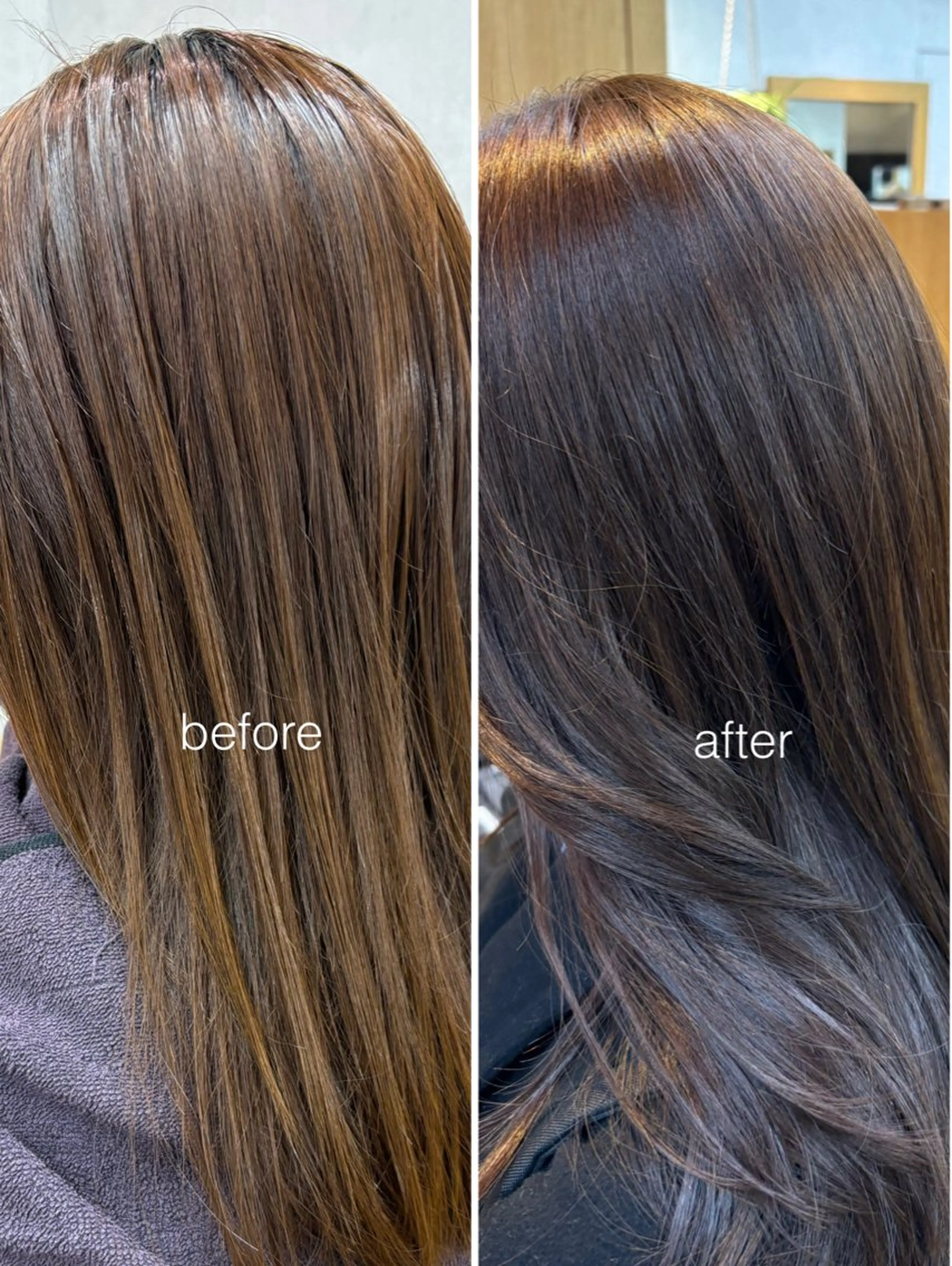 カラー ブリーチ 透明感カラー グレージュ ブリーチなしカラー ボブ/ミディアム 親しみやすさ/さくらのヘアスタイル