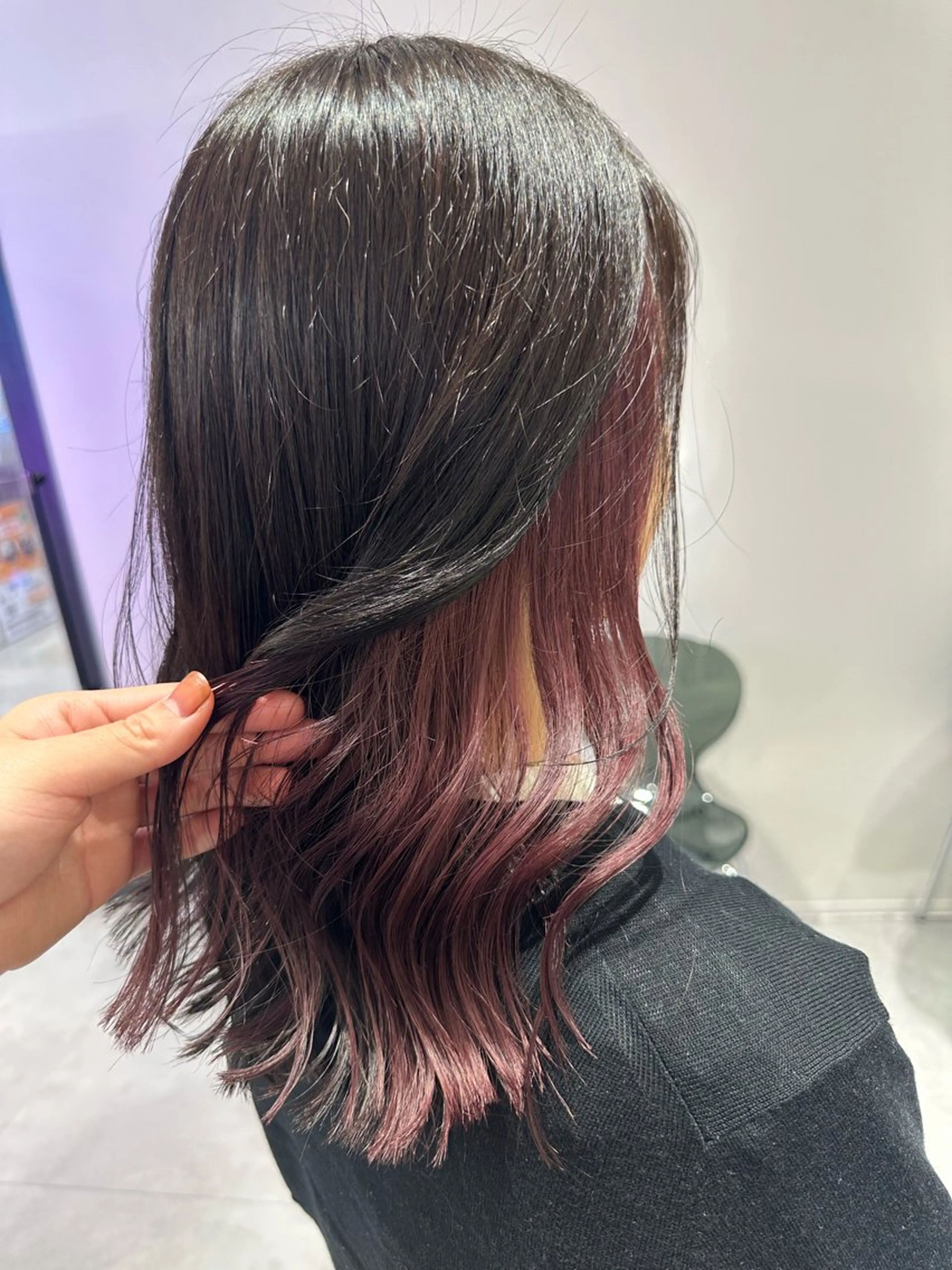 ミディアム トリートメント ヘアカラー トリートメント ブリーチカラーボブ sayo🧸🤎のヘアスタイル