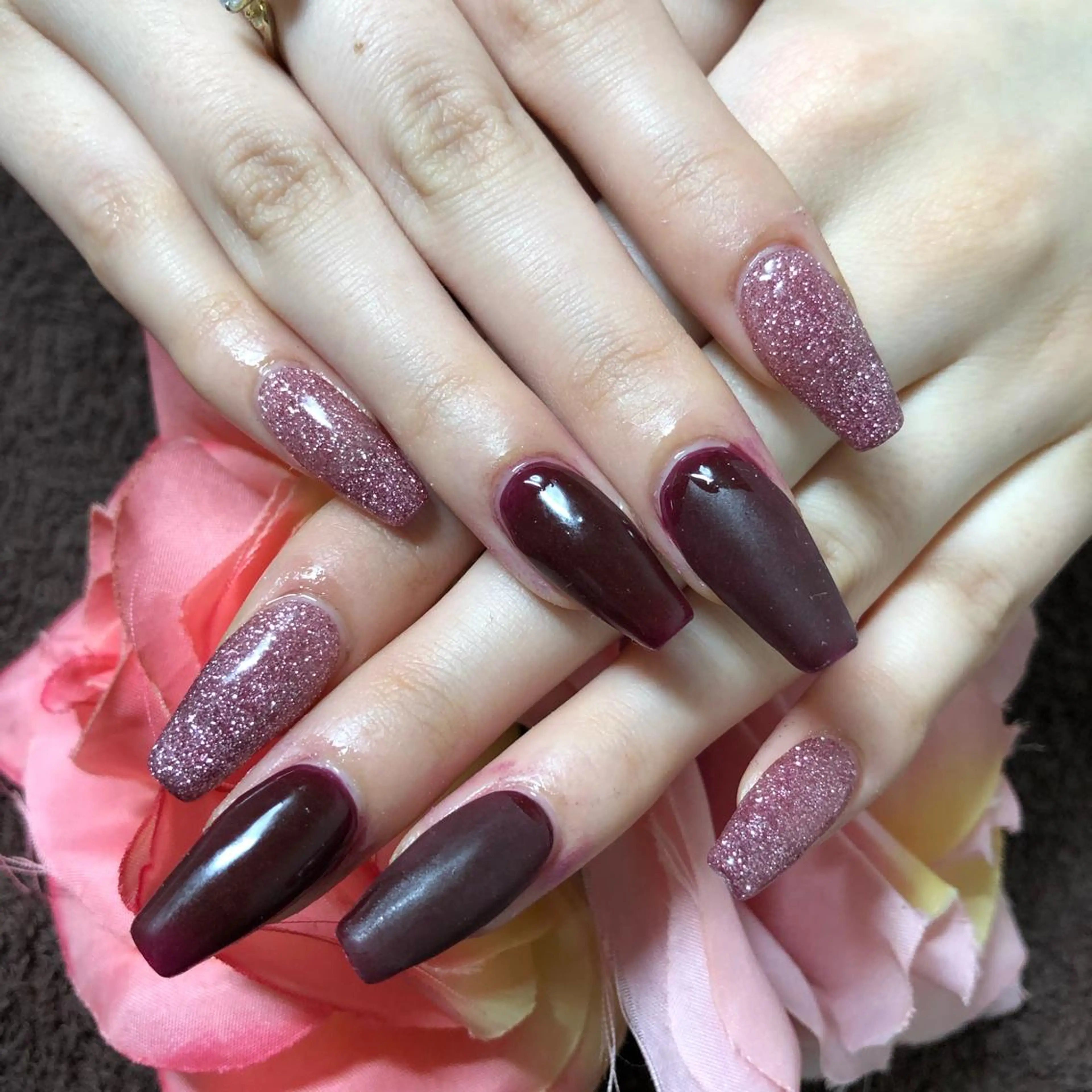 ミディアム ネイル マットネイル ハンドネイル 《LB》ラブリエ Nail&eyeのマツエク・マツパデザイン