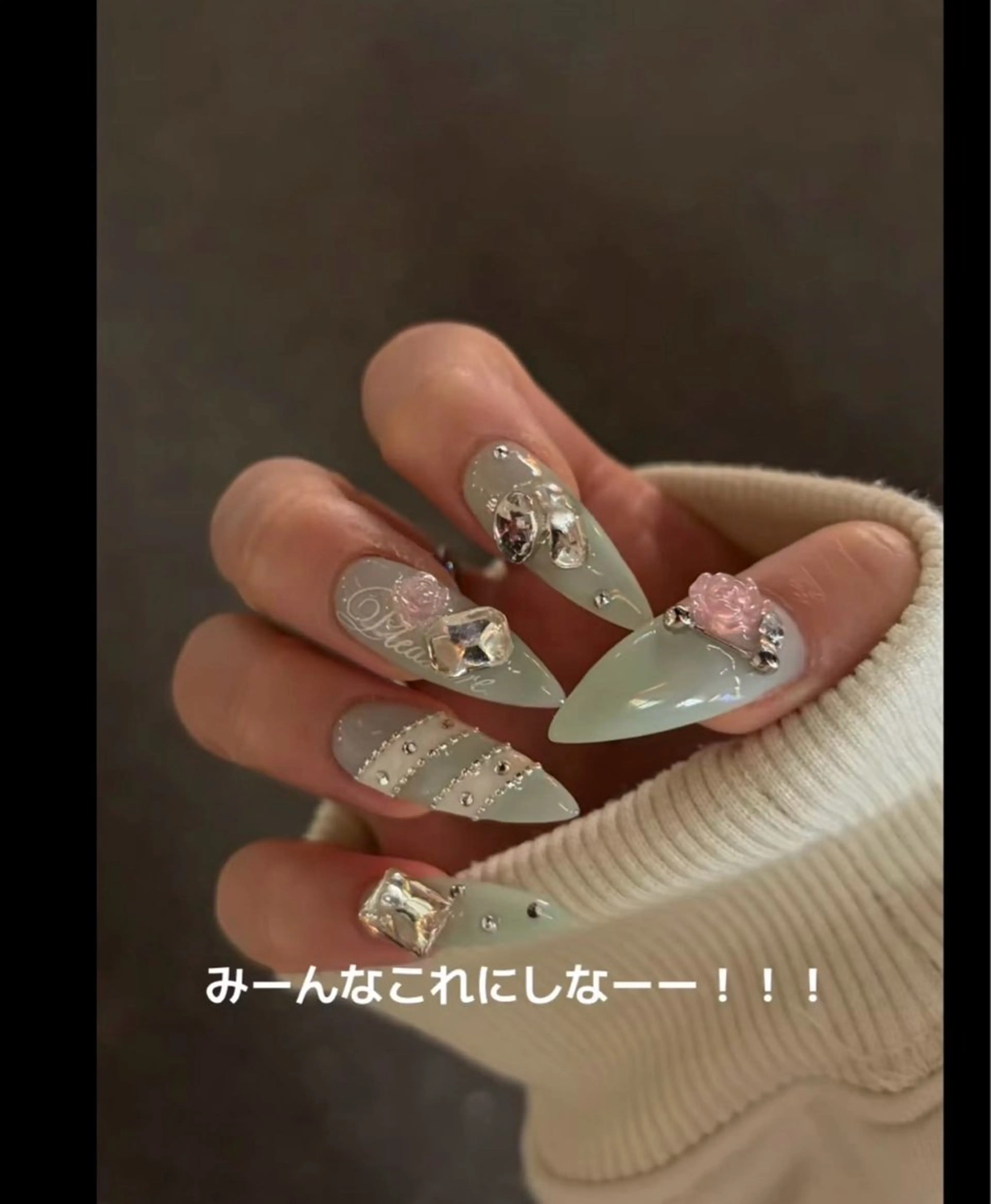 ネイル キラキラネイル 韓国ネイル 持ち込み ワンホンネイル ハンドネイル JOSIE nail studioのネイルデザイン