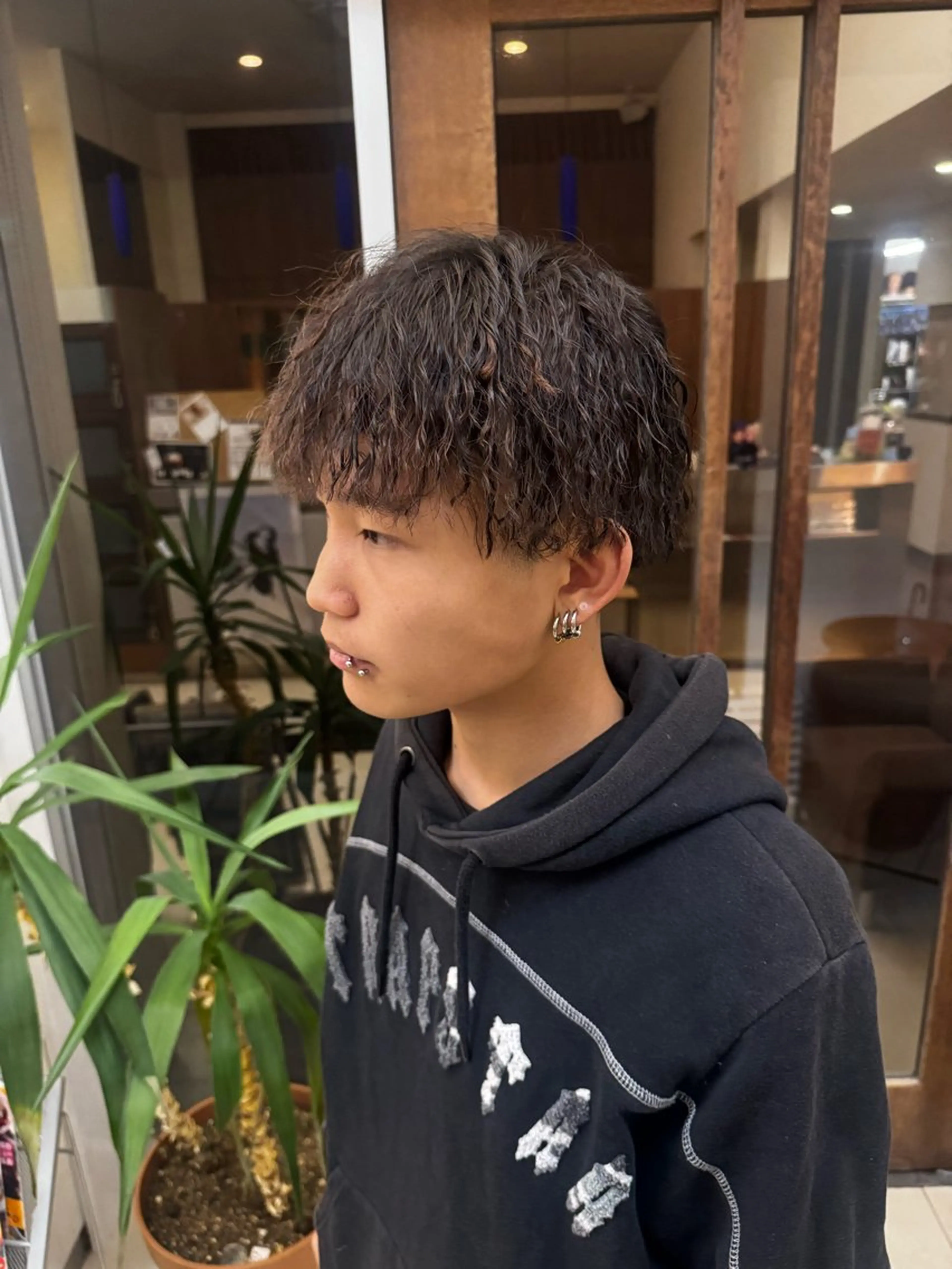 セミロング パーマ カット パーマ ボブ/縮毛矯正/ ブリーチ/岩永さみらのヘアスタイル