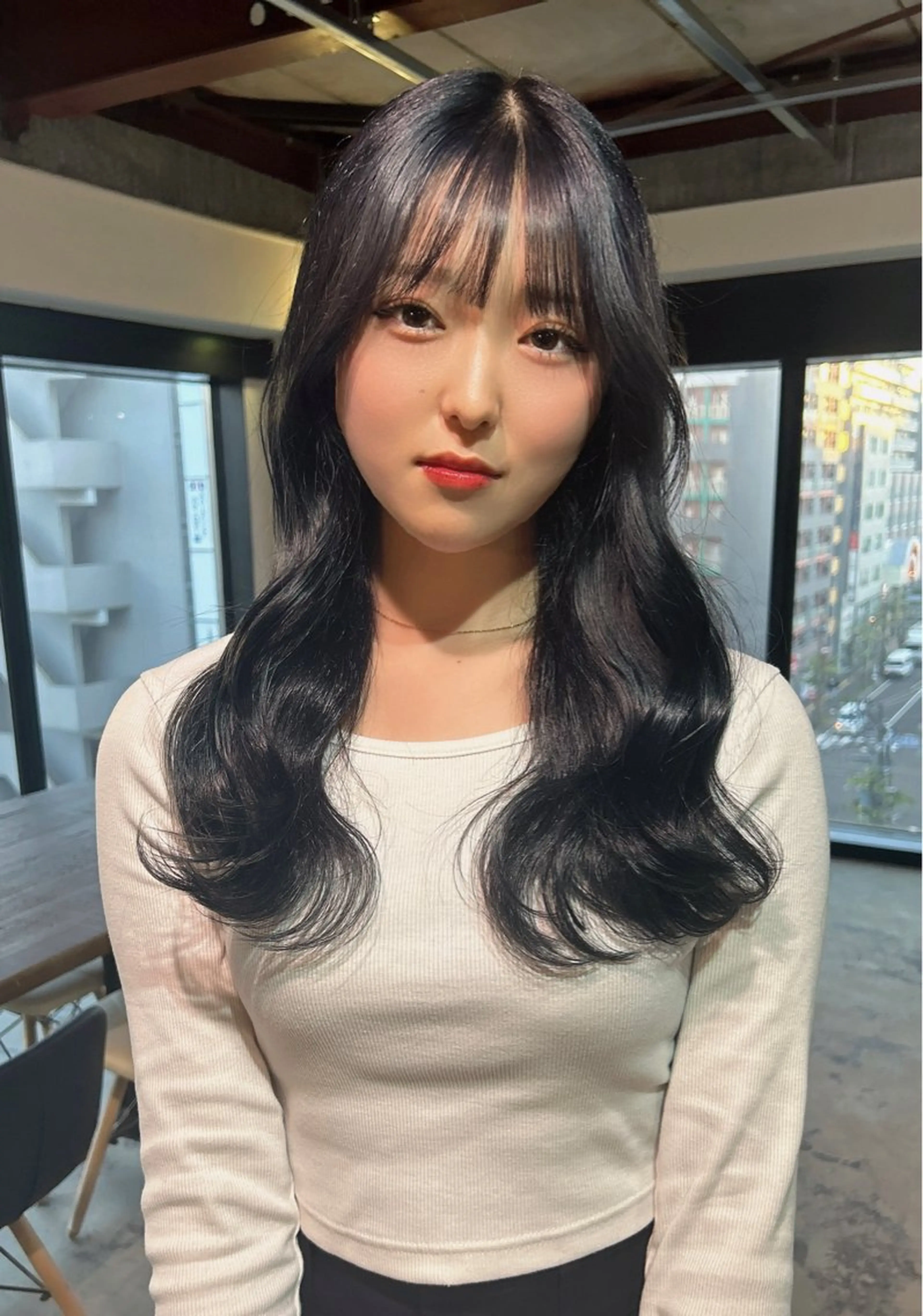 ロング カラー カット ヘアカラー トリートメント ダブルカラー/ 艶髪/SHISEIのヘアスタイル