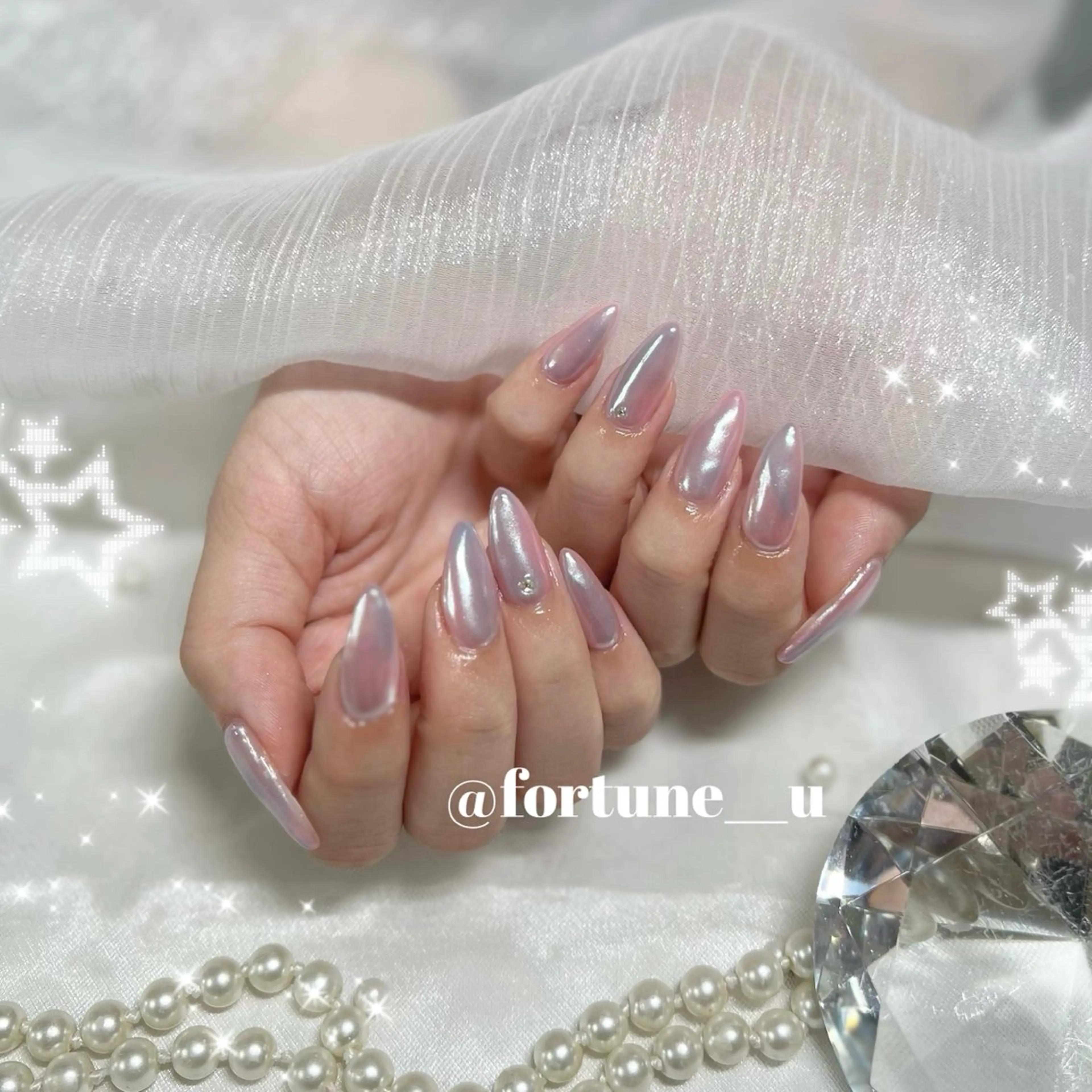ネイル ガーリー 韓国ネイル 持ち込み ワンホンネイル ハンドネイル 💜5/1空✩.* Yuuna💜のネイルデザイン