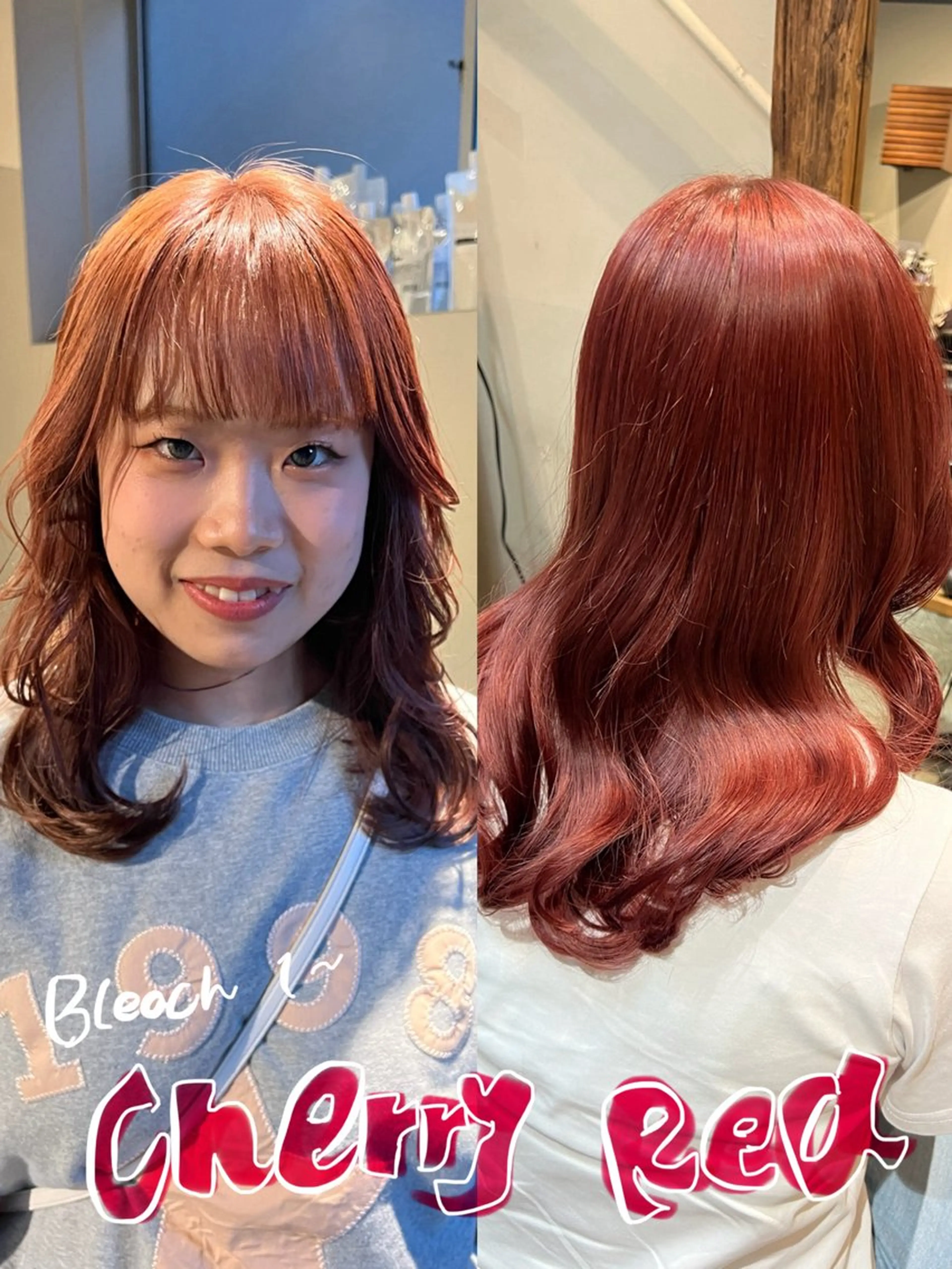 ロング カラー ブリーチ ピンクカラー ヘアカラー 野々村 朋美のヘアスタイル