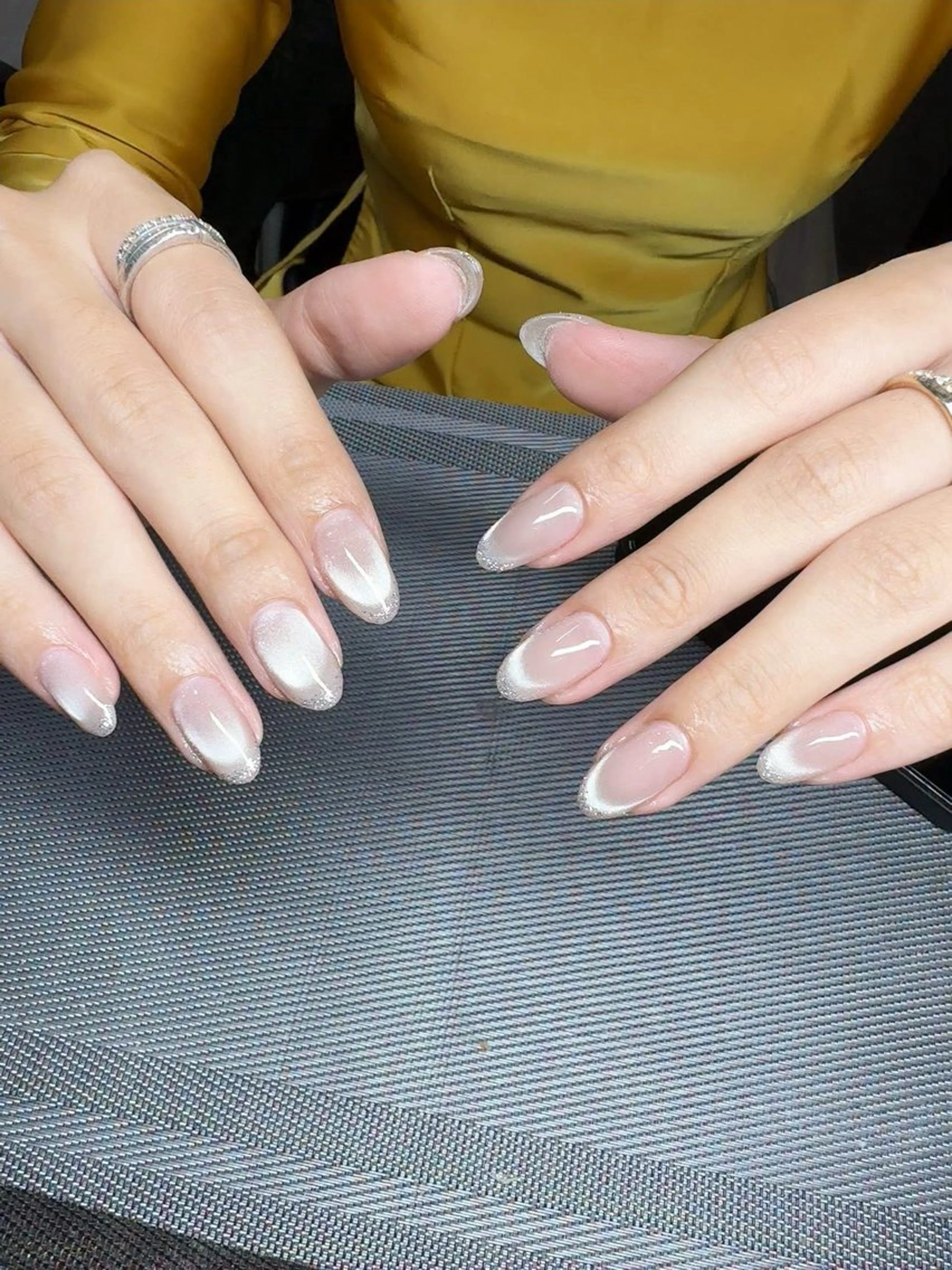 ネイル チークネイル フレンチネイル グラデーション キラキラネイル 韓国ネイル Minette nailHuongのネイルデザイン