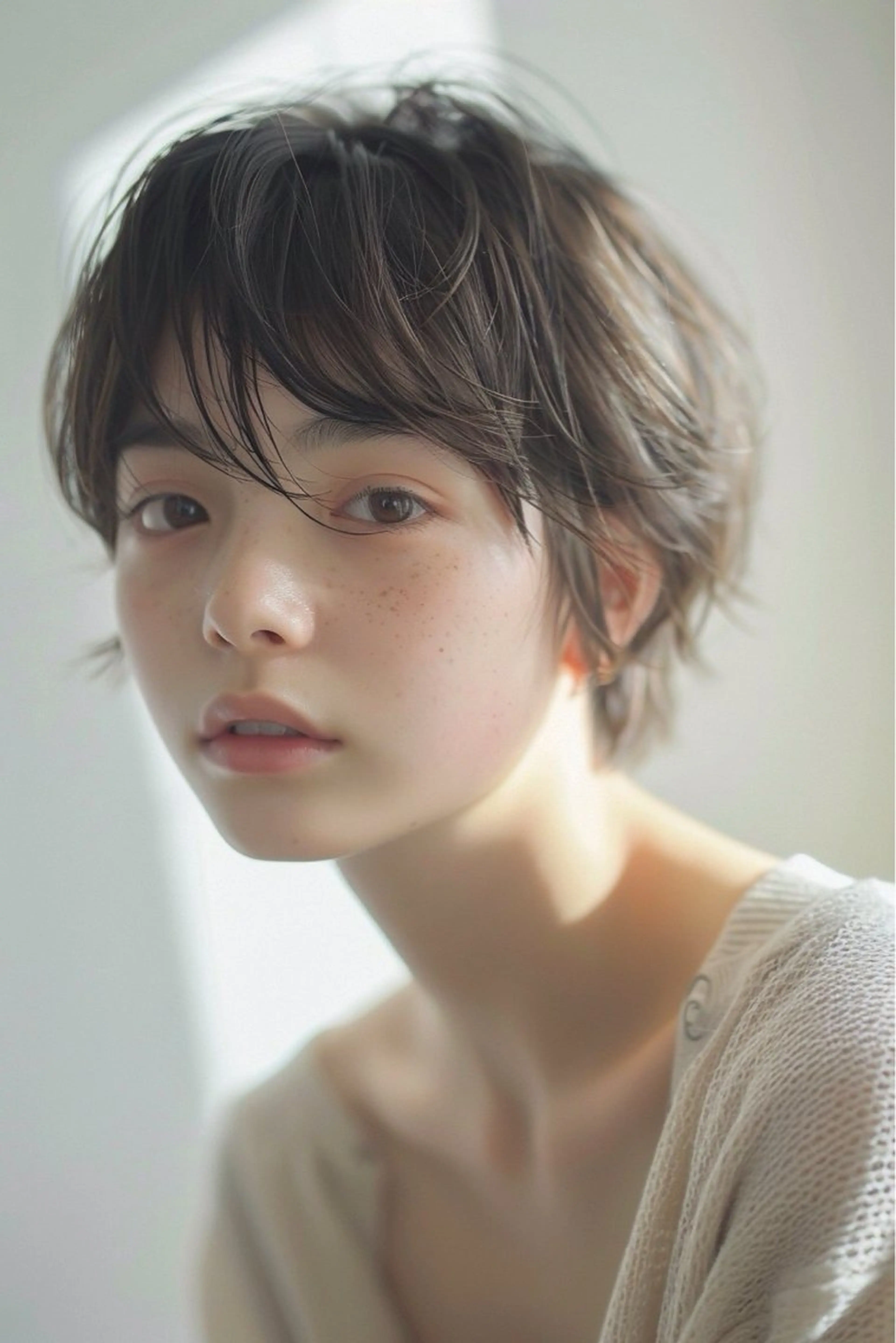 ショート カラー パーマ ブラウンカラー ケアカラー 透明感カラー 髪質改善 カット ヘアカラー トリートメント Luana / 公式 / 大通のヘアスタイル