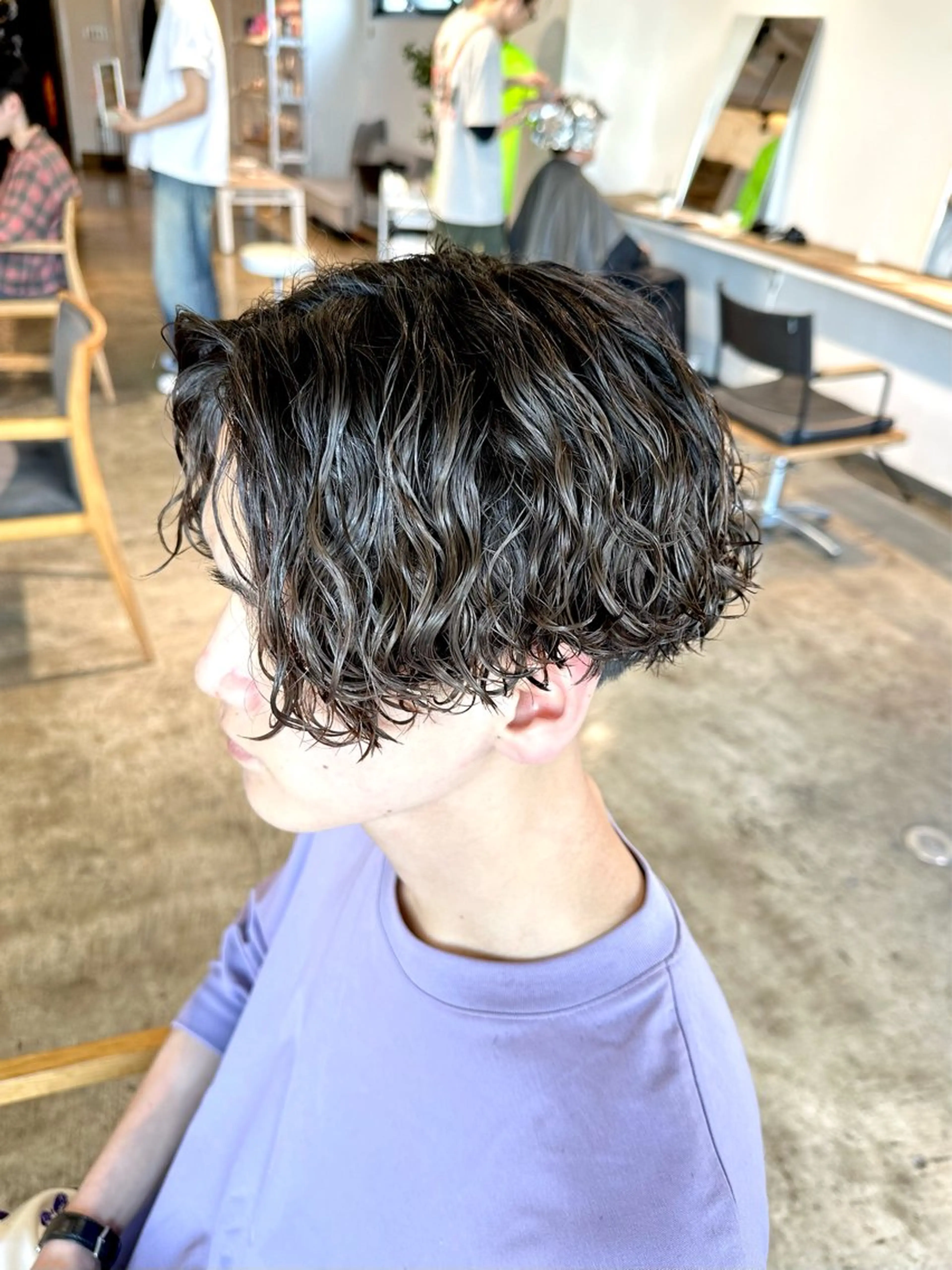 メンズ センターパート メンズパーマ 波巻きパーマ カット パーマ トリートメント 骨格補正施術/メンズ 専門美容師/YUYAのヘアスタイル