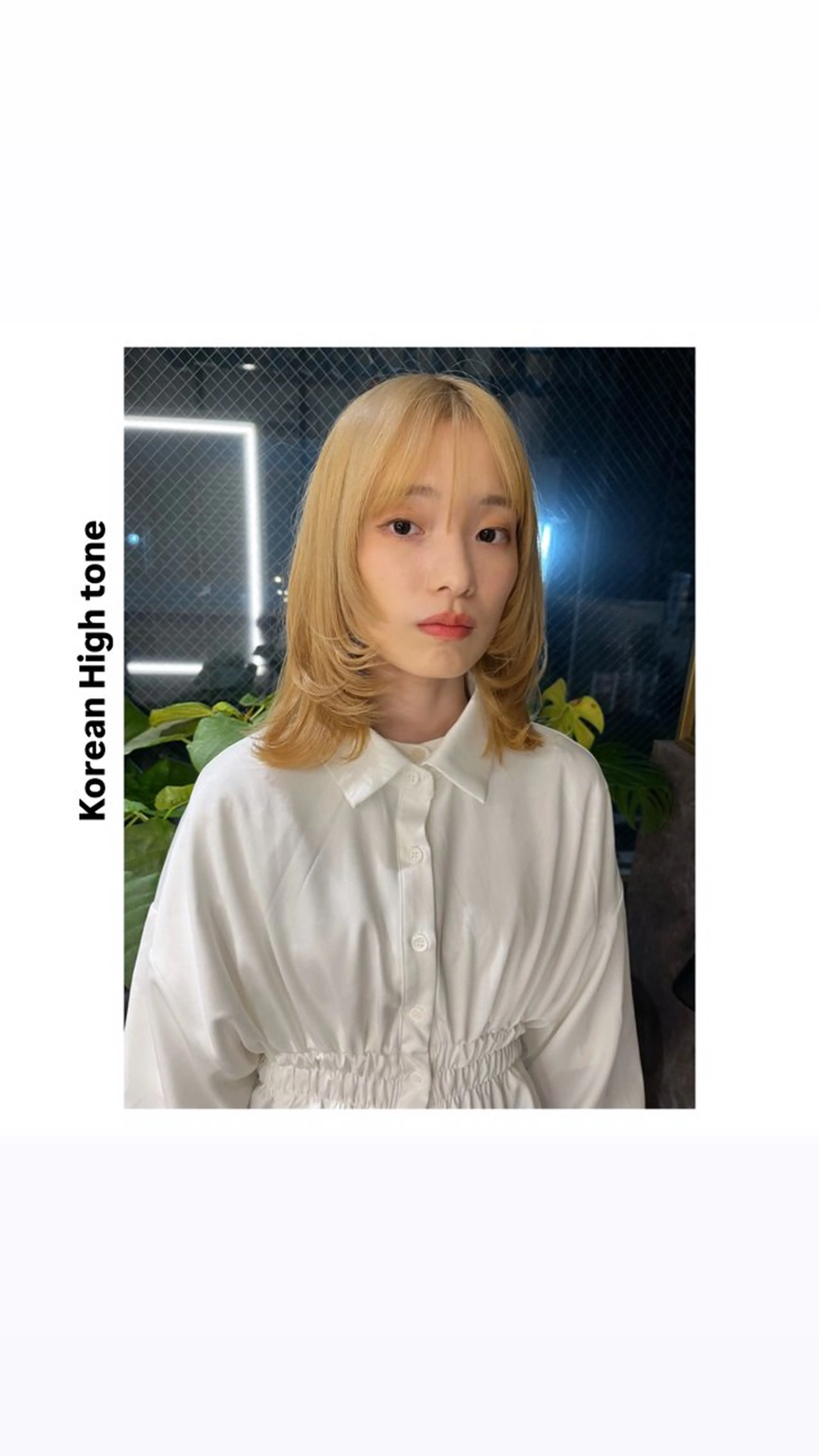 ミディアム カラー ベージュカラー ハイトーンカラー ハイトーンベージュ 顔まわりレイヤー 韓国風ヘア ヘアカラー トリートメント hiro【沿線で叶う 似合わせhair】のヘアスタイル