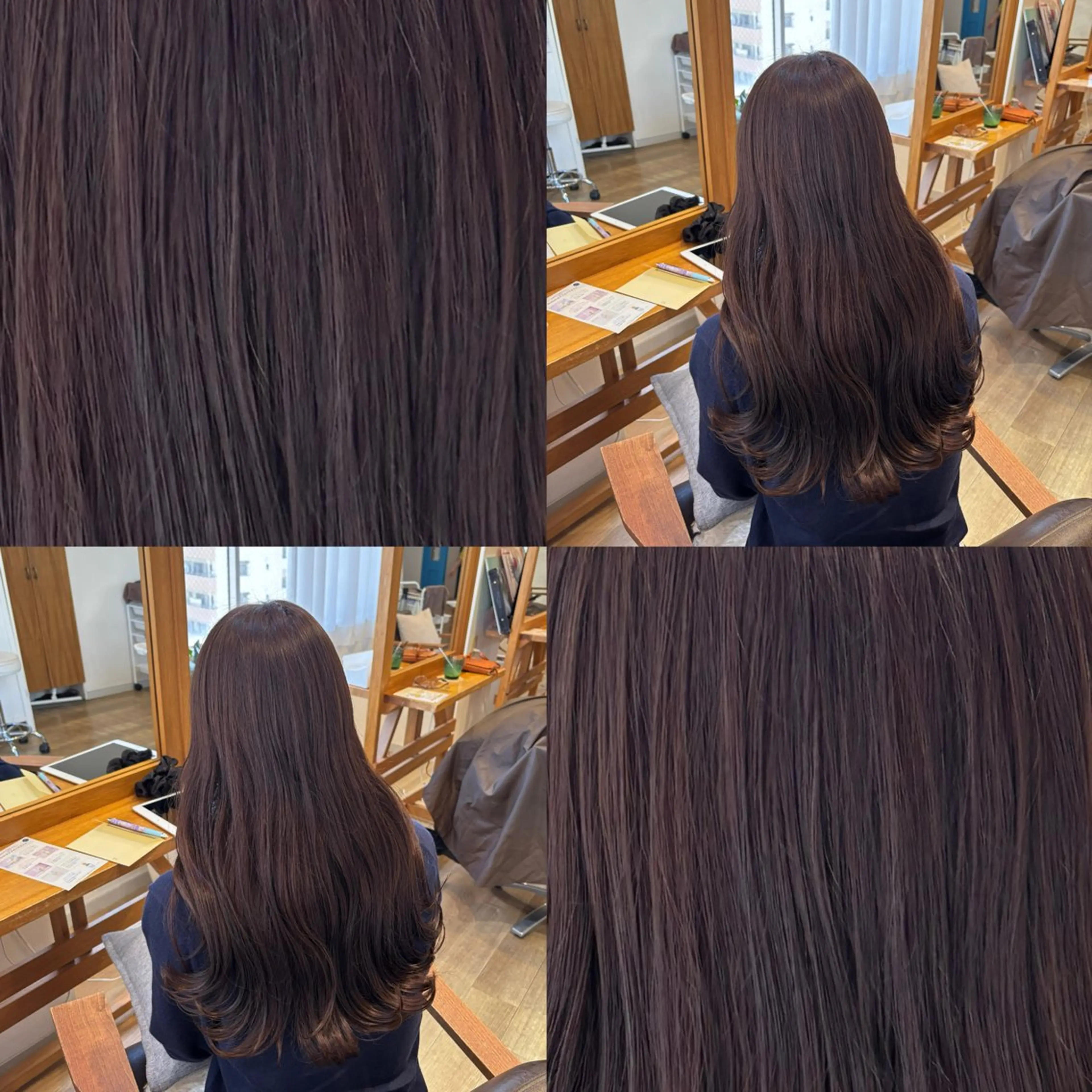 ロング カラー ブラウンカラー ヘアカラー トリートメント RINNO🌷/艶髪 /髪質改善/艶カラーのヘアスタイル