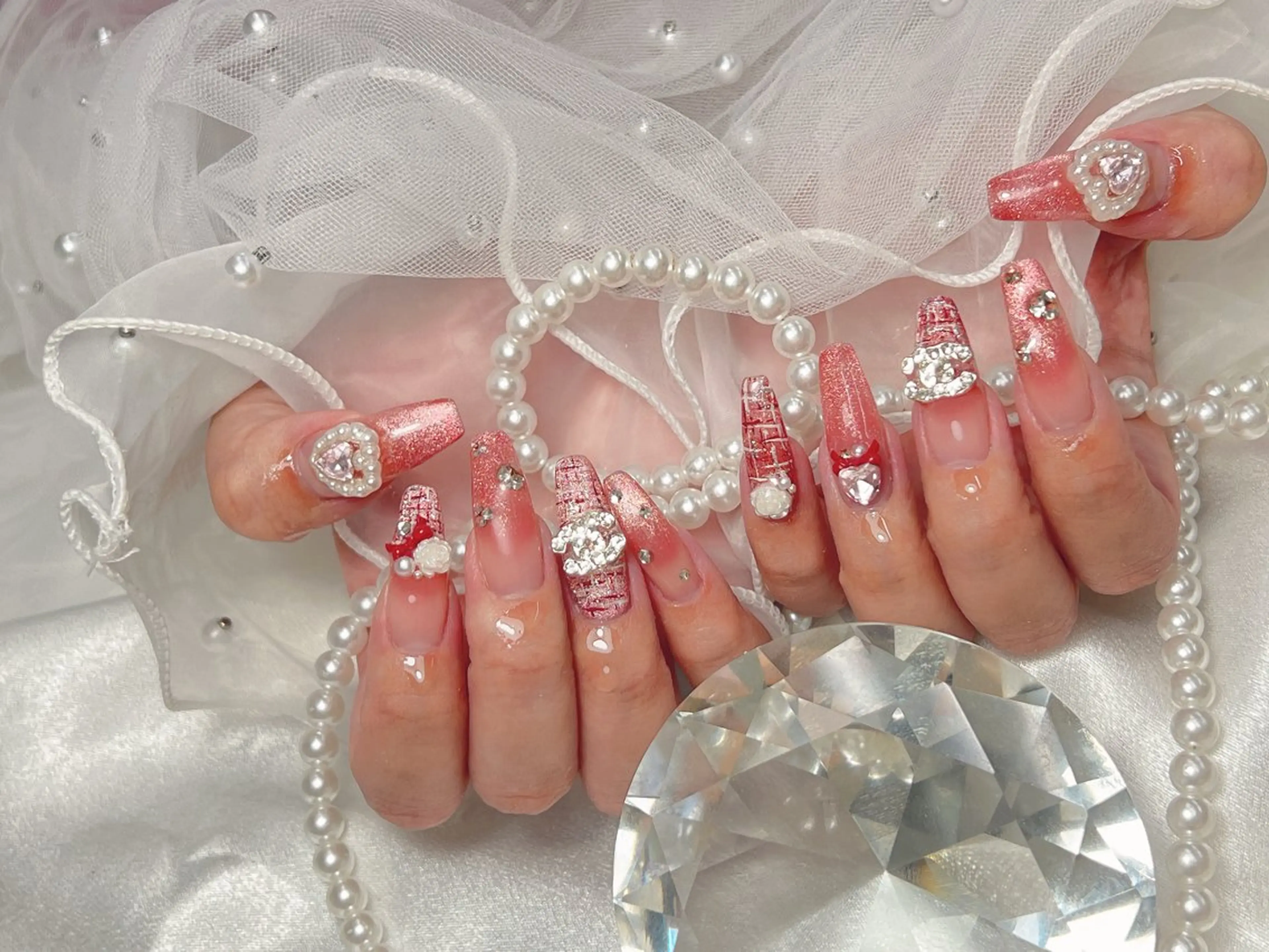 ネイル ツイードネイル ハンドネイル bijou nails所属・bijou nails 蓮のネイルデザイン