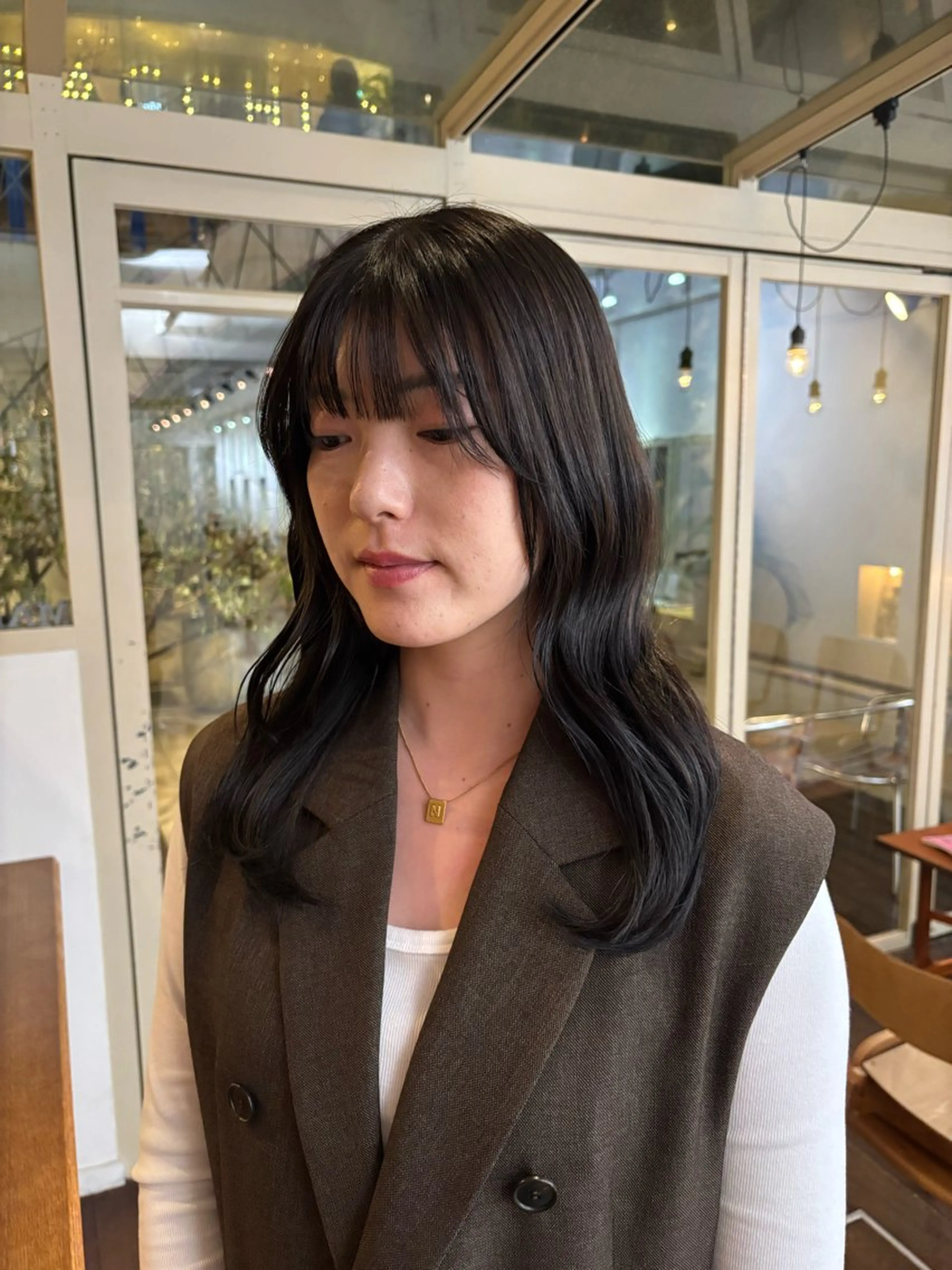 ロング カラー くいた あやなのヘアスタイル