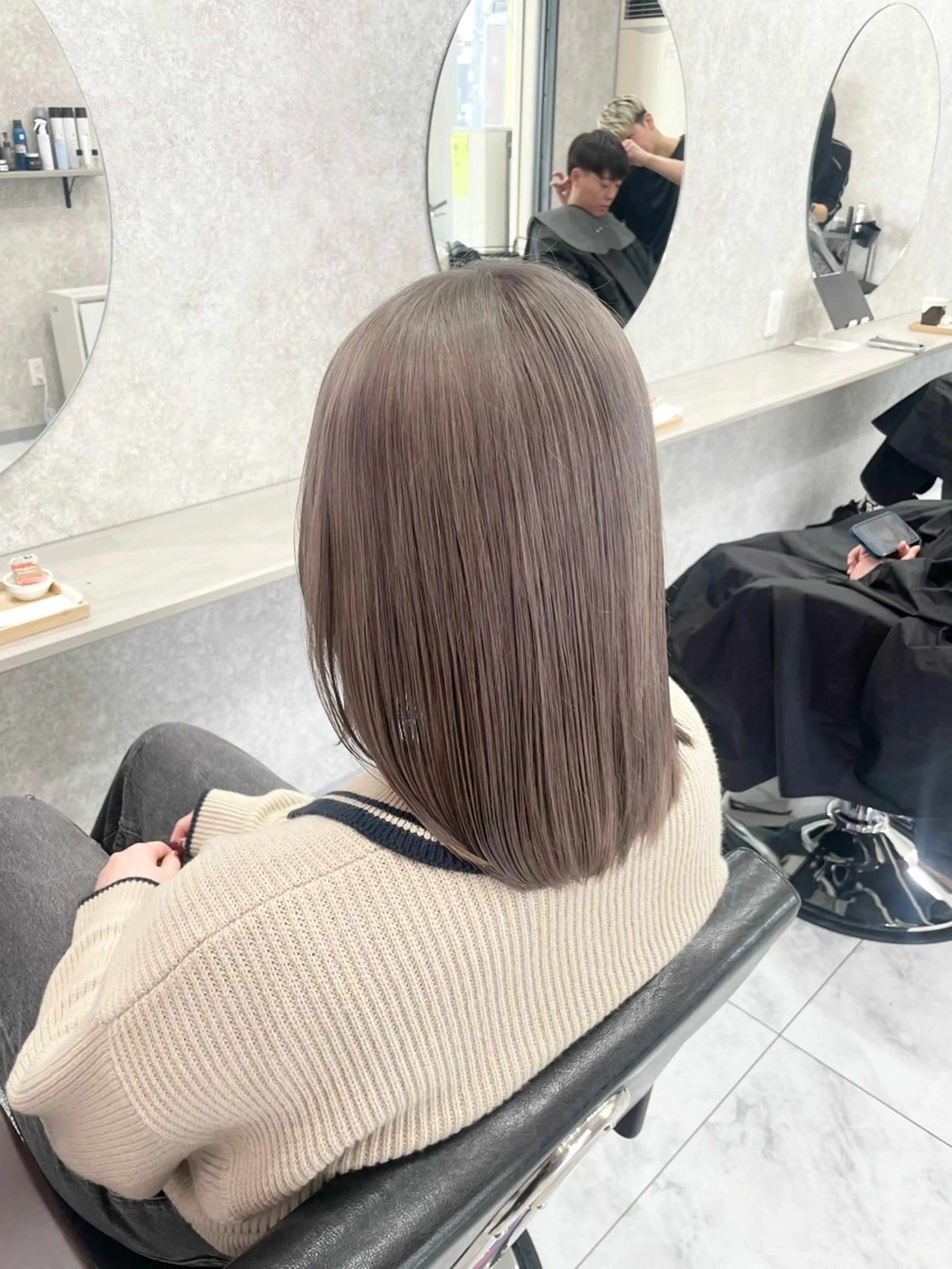 ミディアム 🦋ハイトーン🦋 石山 希理🦋のヘアスタイル