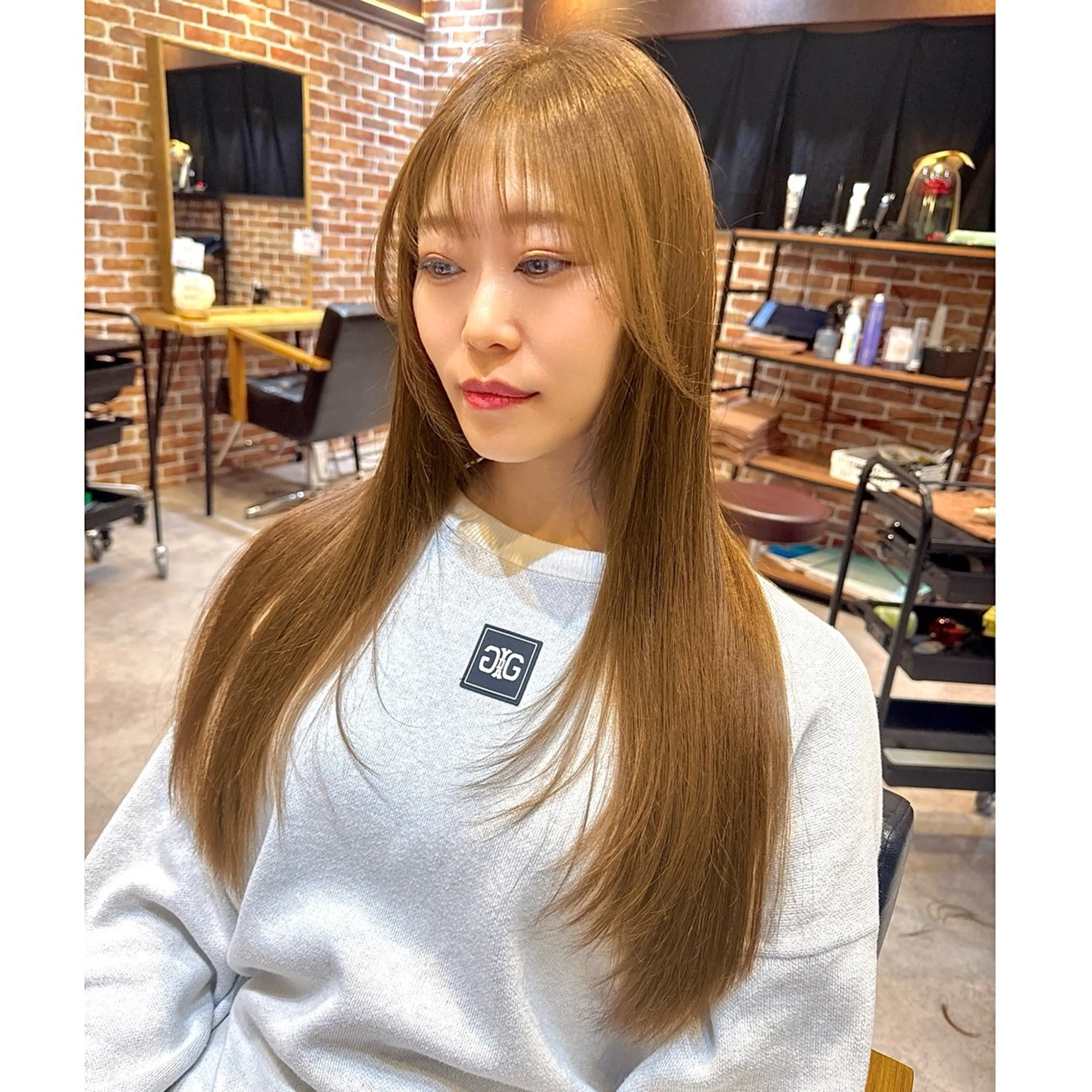 ロング アッシュ レイヤーカット 森 隆秀/韓国ヘアのヘアスタイル