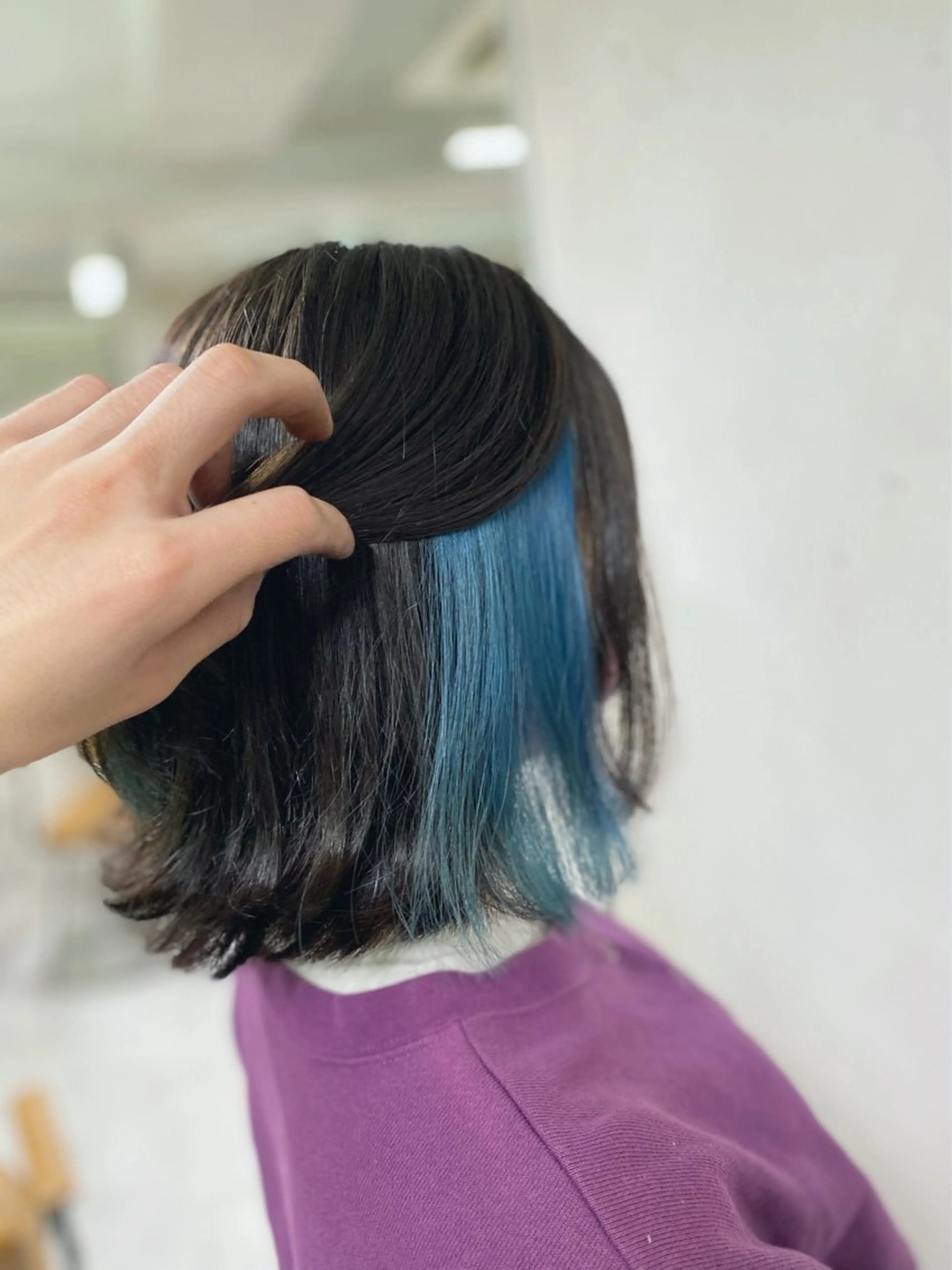 ミディアム カラー 中目黒ブリーチカラー ボブ橋本青輝のヘアスタイル