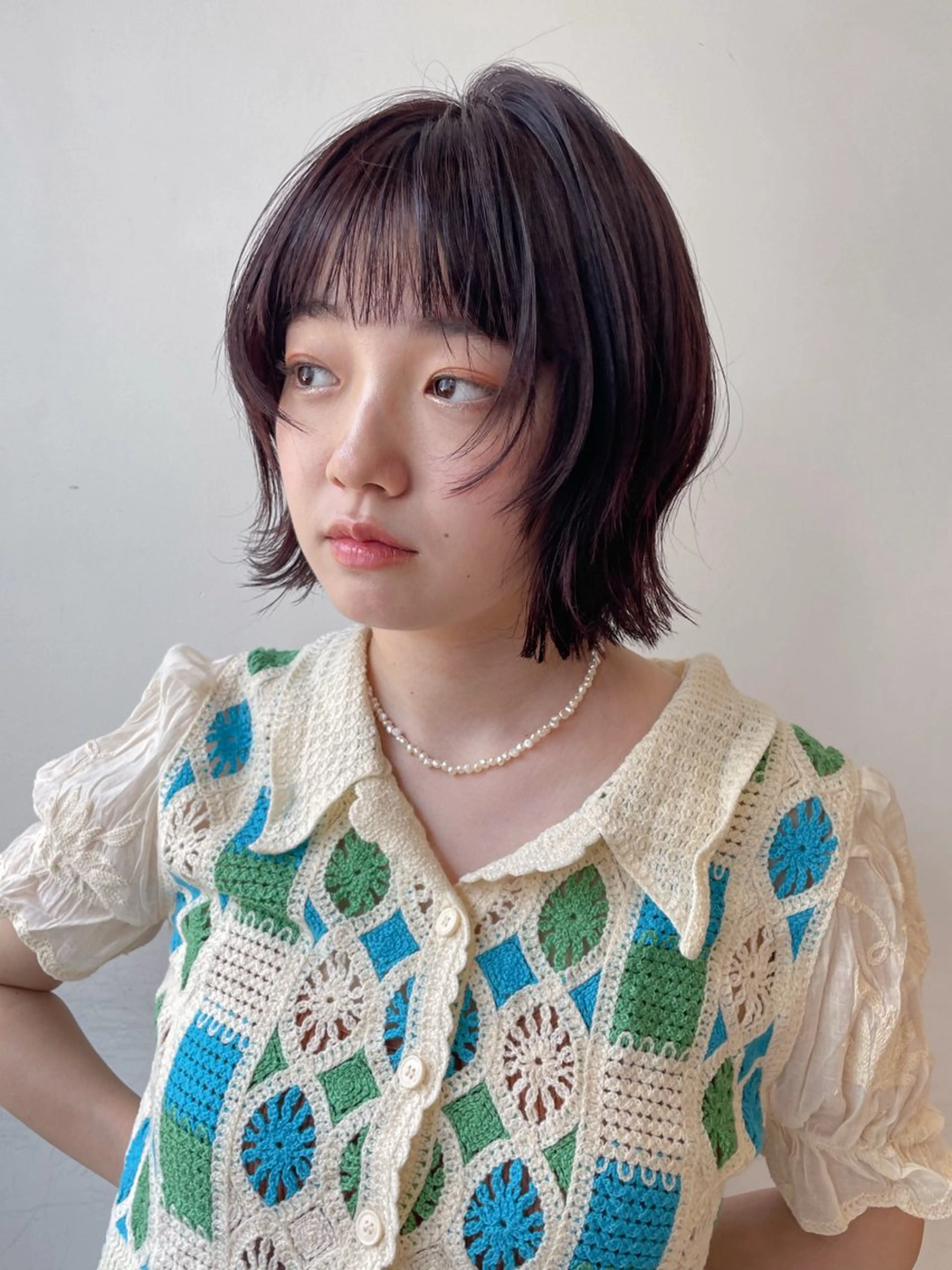ミディアム ボブレイヤー ボブ レイヤーカット ヘアカラー ボブ/ミディアム 親しみやすさ/さくらのヘアスタイル