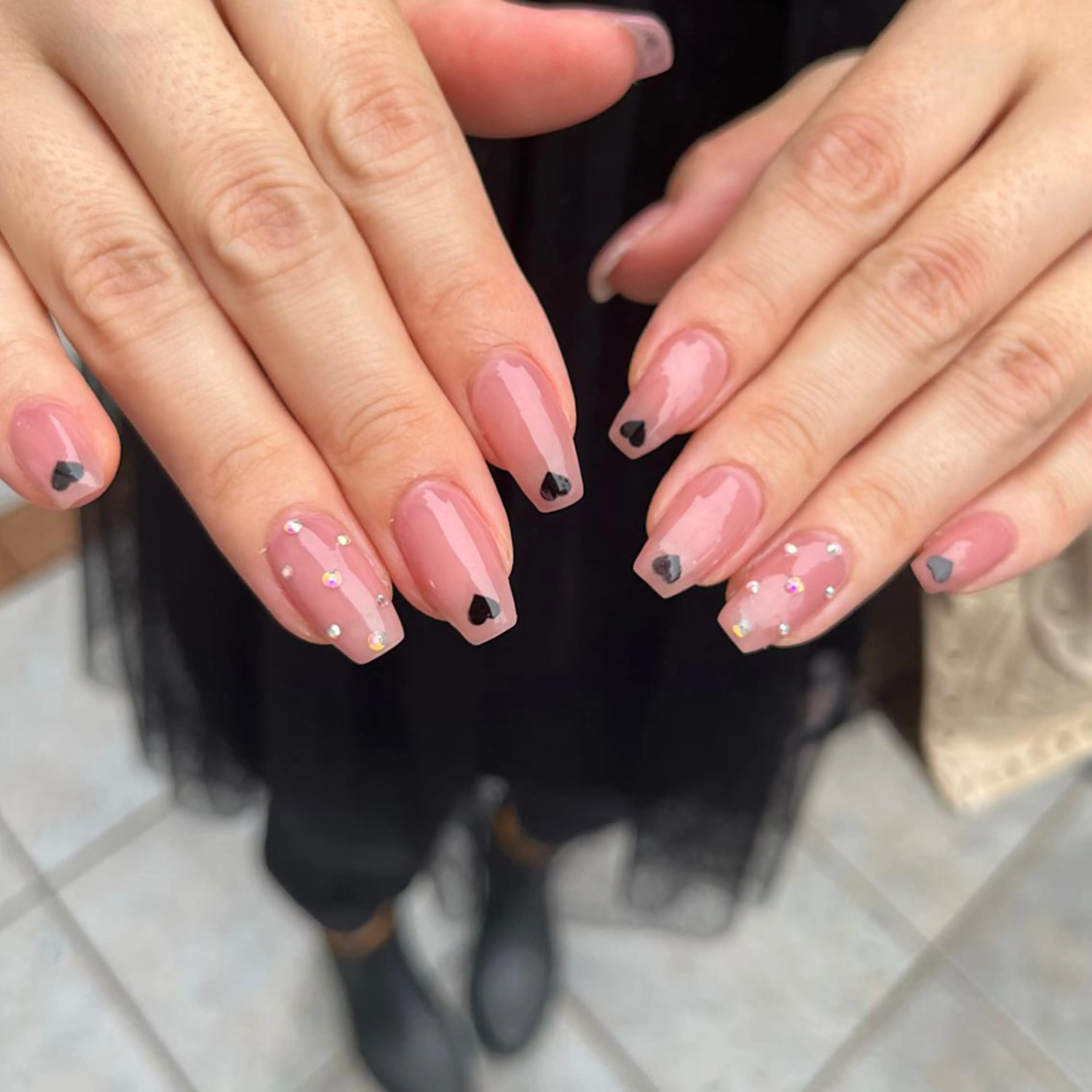 ネイル ハート ピンク ハンドネイル 587nail *のネイルデザイン