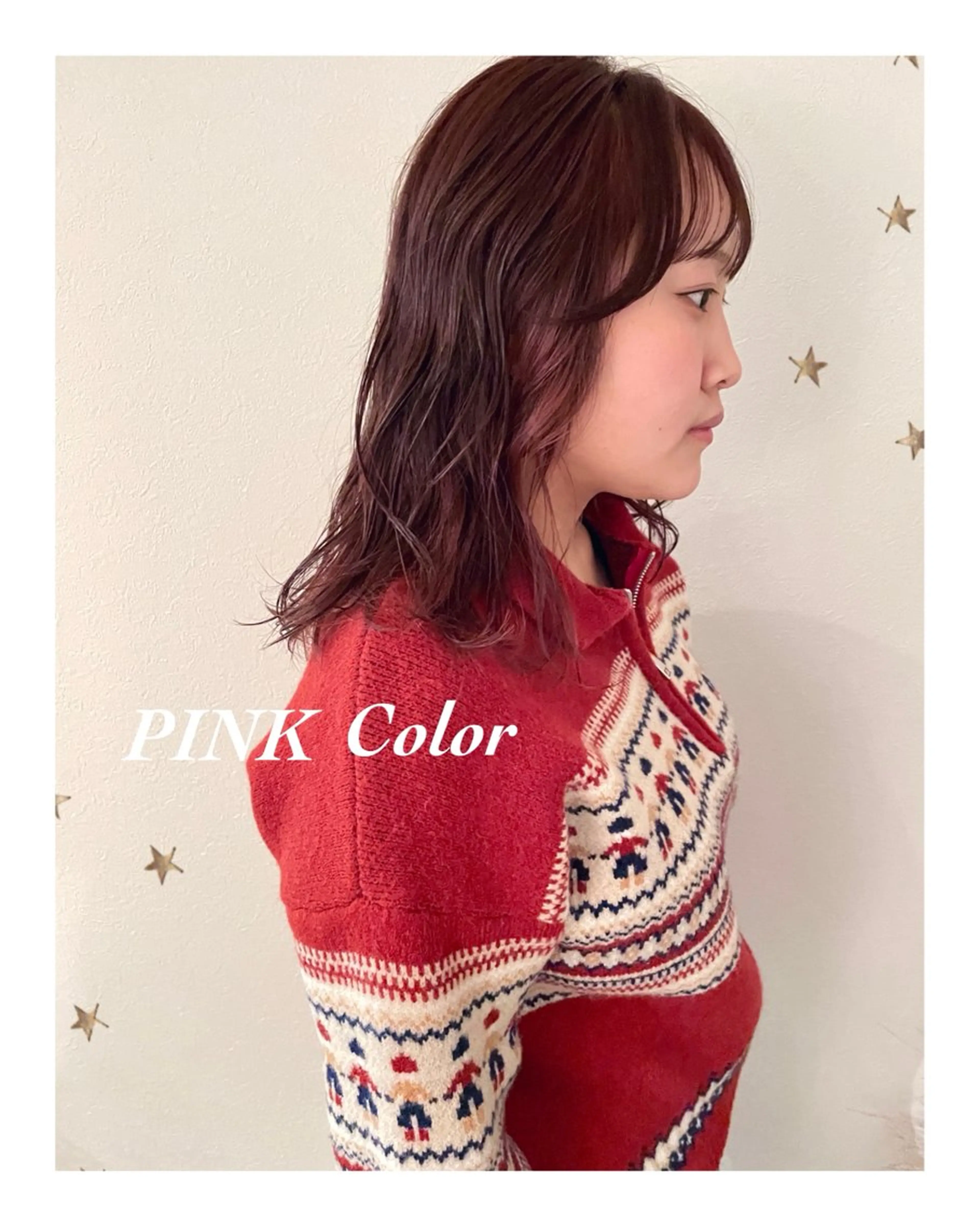 ミディアム カラー カット ヘアカラー 市川 千夏のヘアスタイル