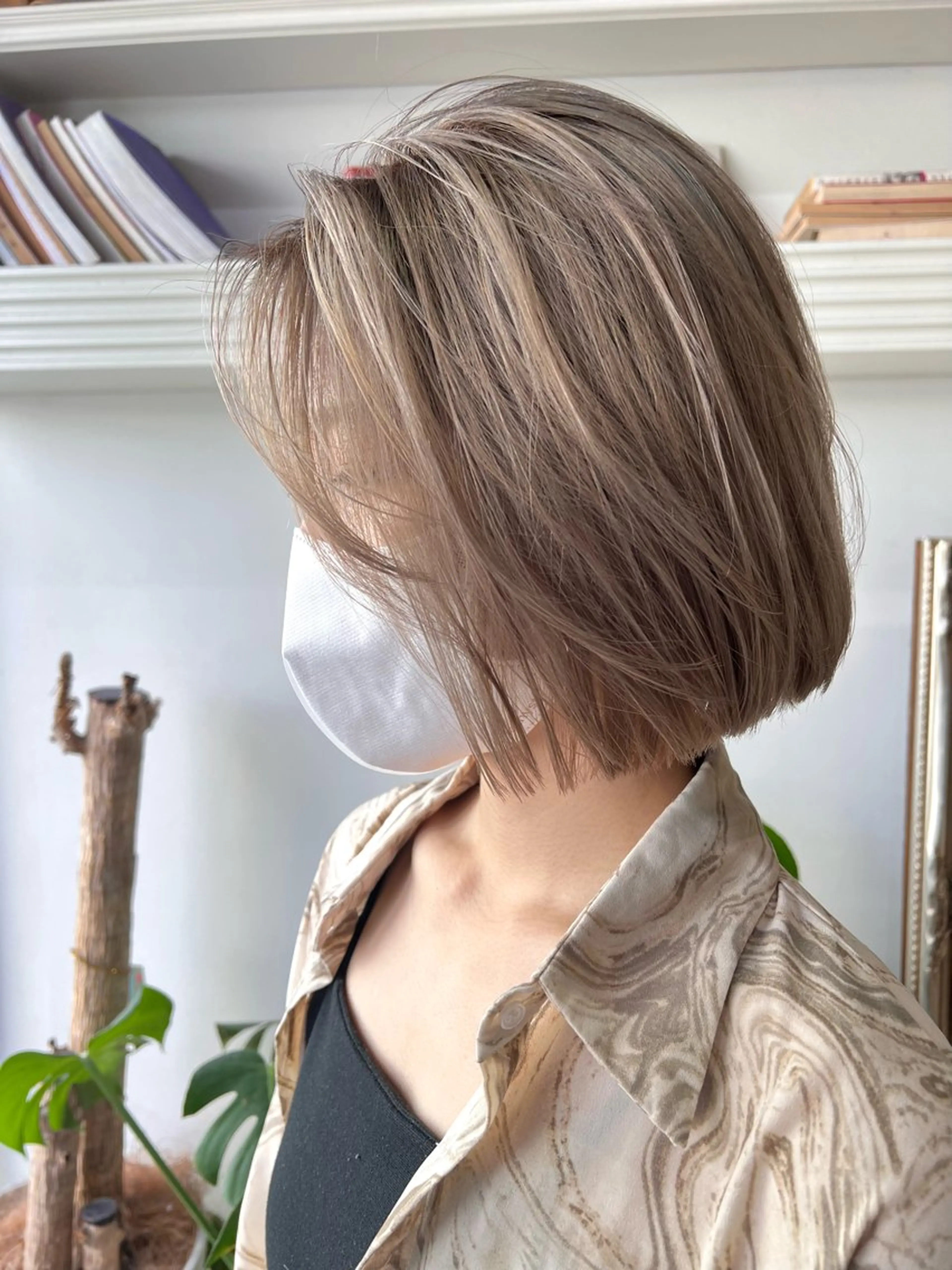 ミディアム カラー ヘアアレンジ ベージュカラー ボブ ヘアカラー トリートメント ヘッドスパ ヘアセット 大宮/山口 竣也のヘアスタイル