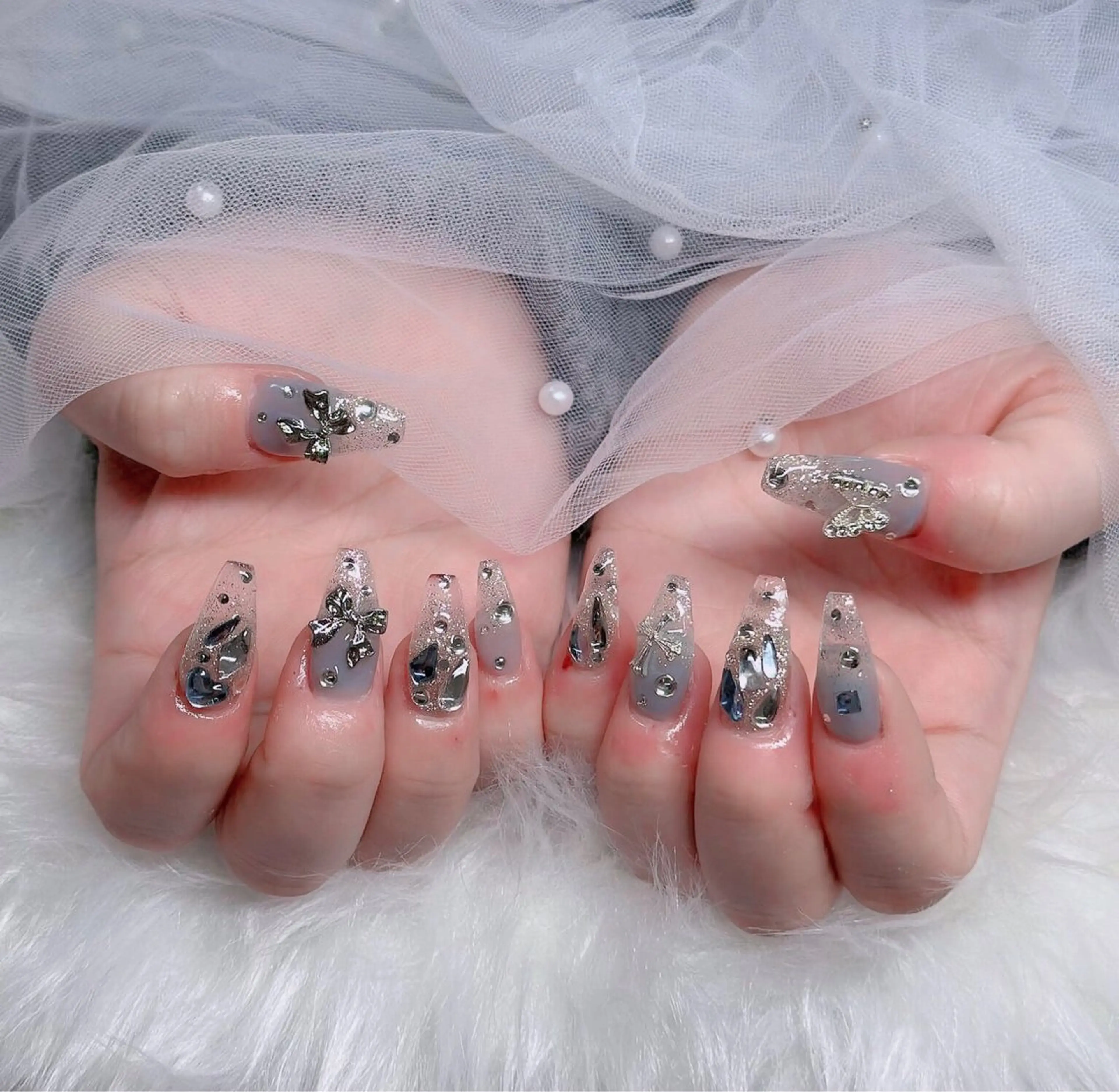 ネイル フレンチネイル ジェルネイル ハロウィン 韓国ネイル マグネットネイル ハンドネイル Hbaby nailのネイルデザイン