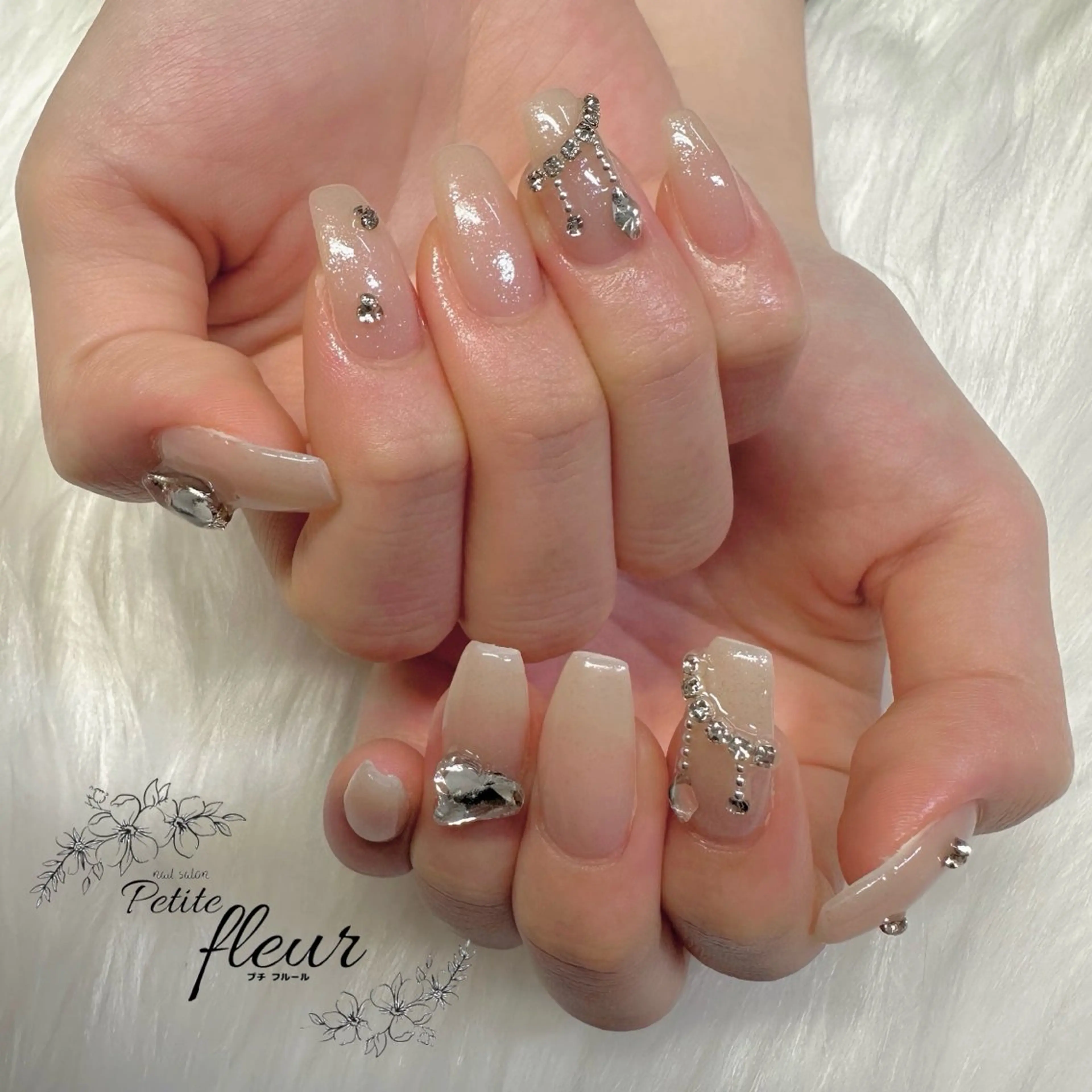 ネイル ピンク ピンクベージュ ❁⃘*。Petite fleur❁⃘*りさのネイルデザイン