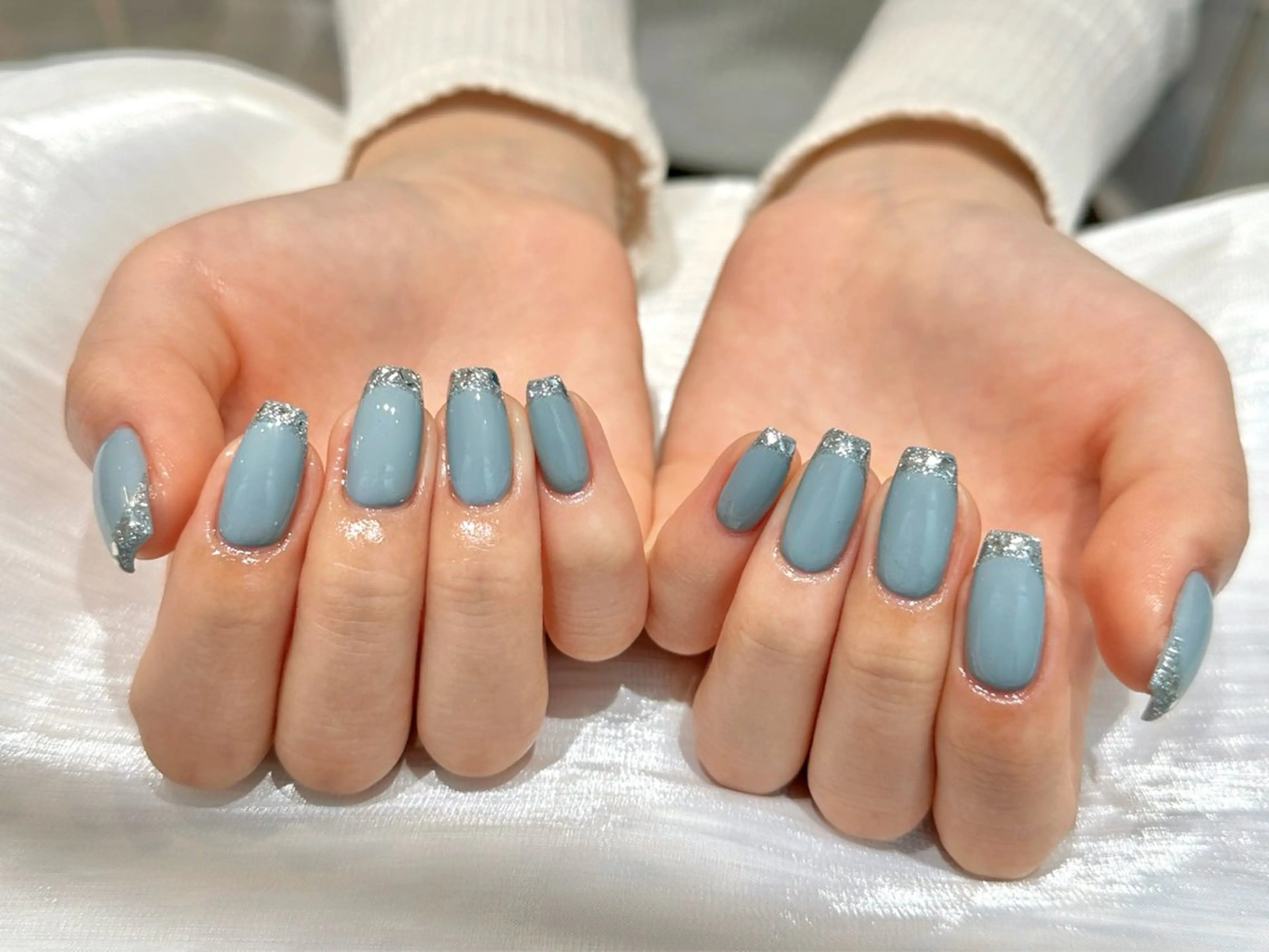 ネイル フレンチネイル ガラスフレンチ CHERIR NAILSALONのネイルデザイン
