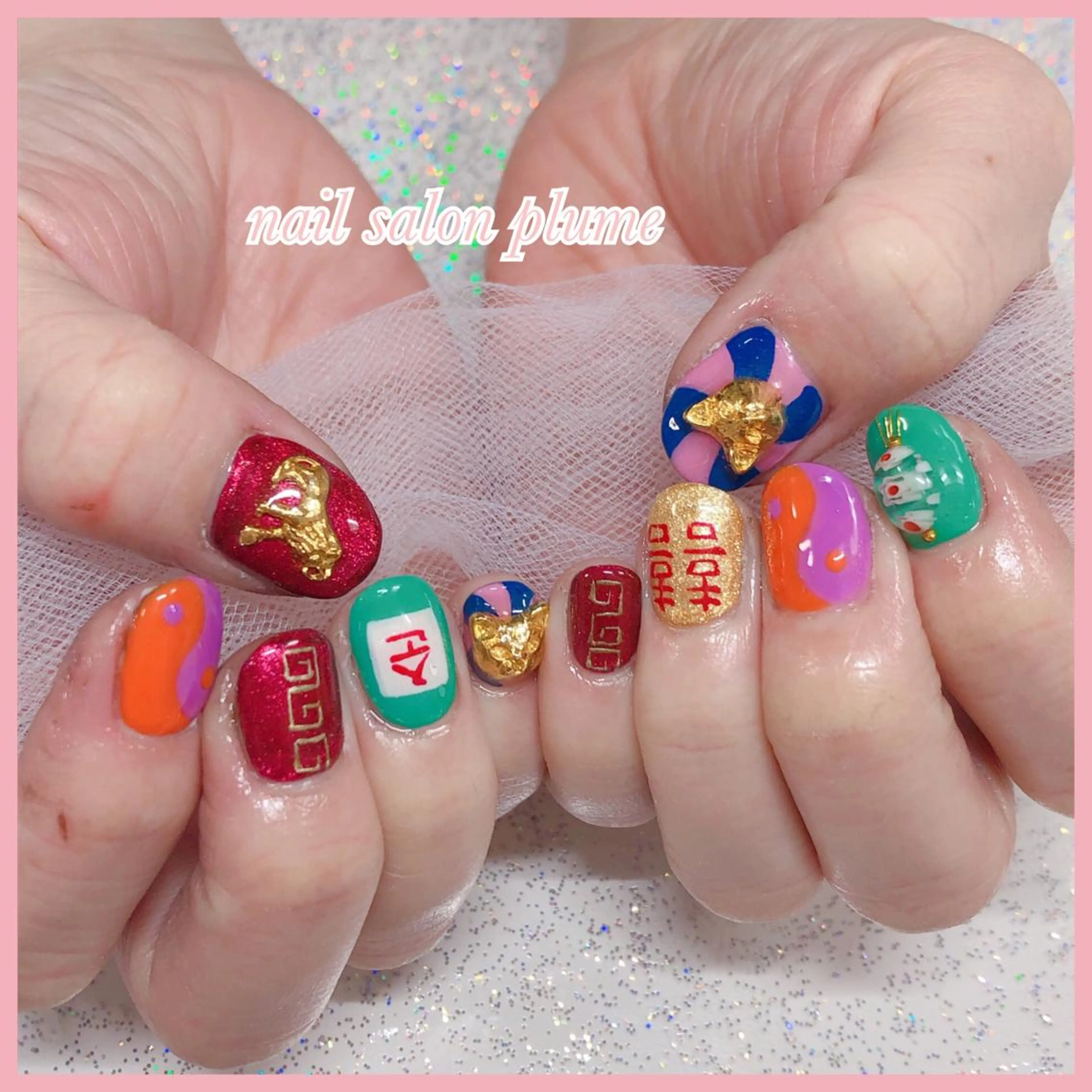 ネイル アートネイル ハート 韓国ネイル ワンカラーネイル ショートネイル その他 plume nail ☆韓国ネイルのネイルデザイン