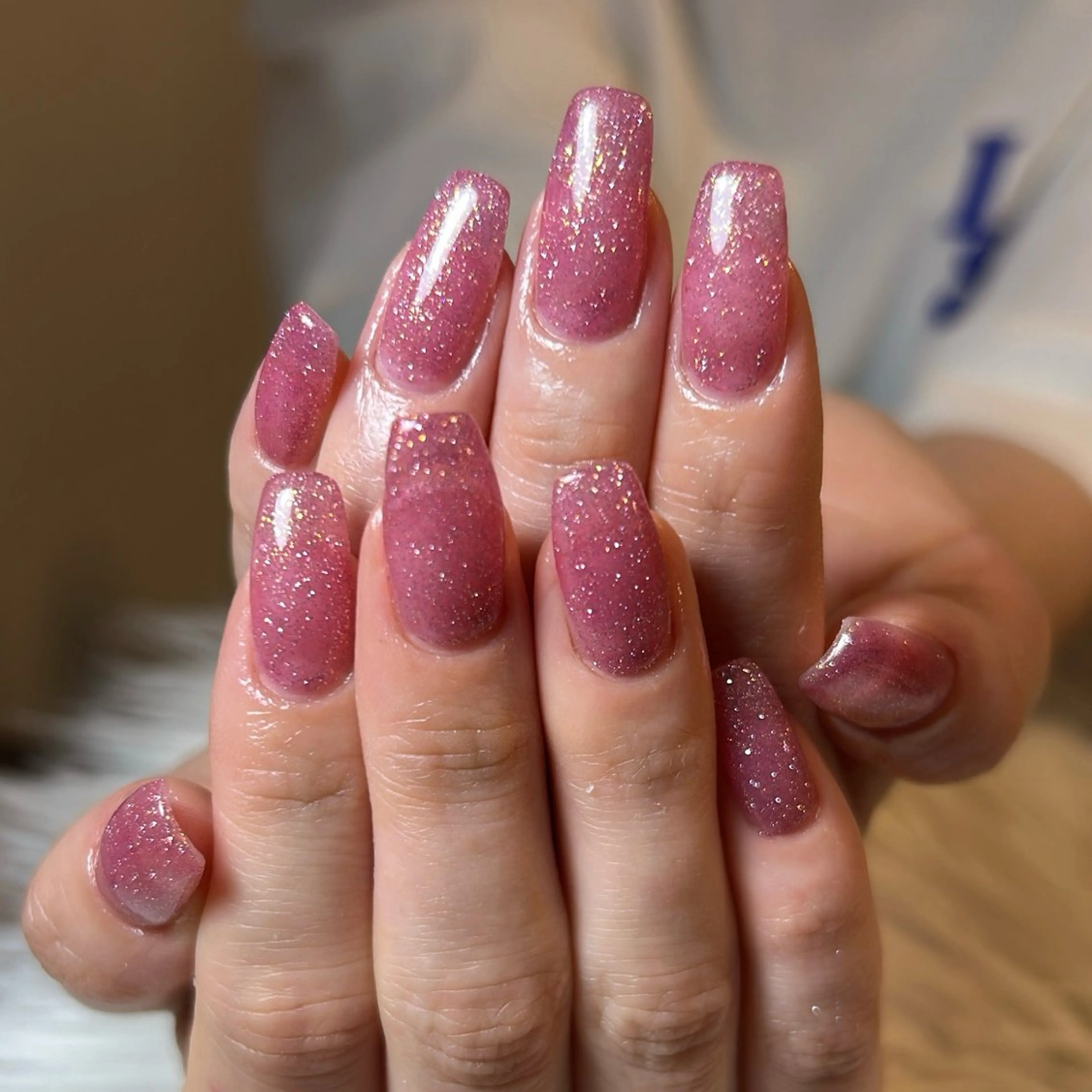 ネイル ラメ(グリッター) ワンカラーネイル ピンク MOKA NAKAGAWAのエステ・リラクイメージ