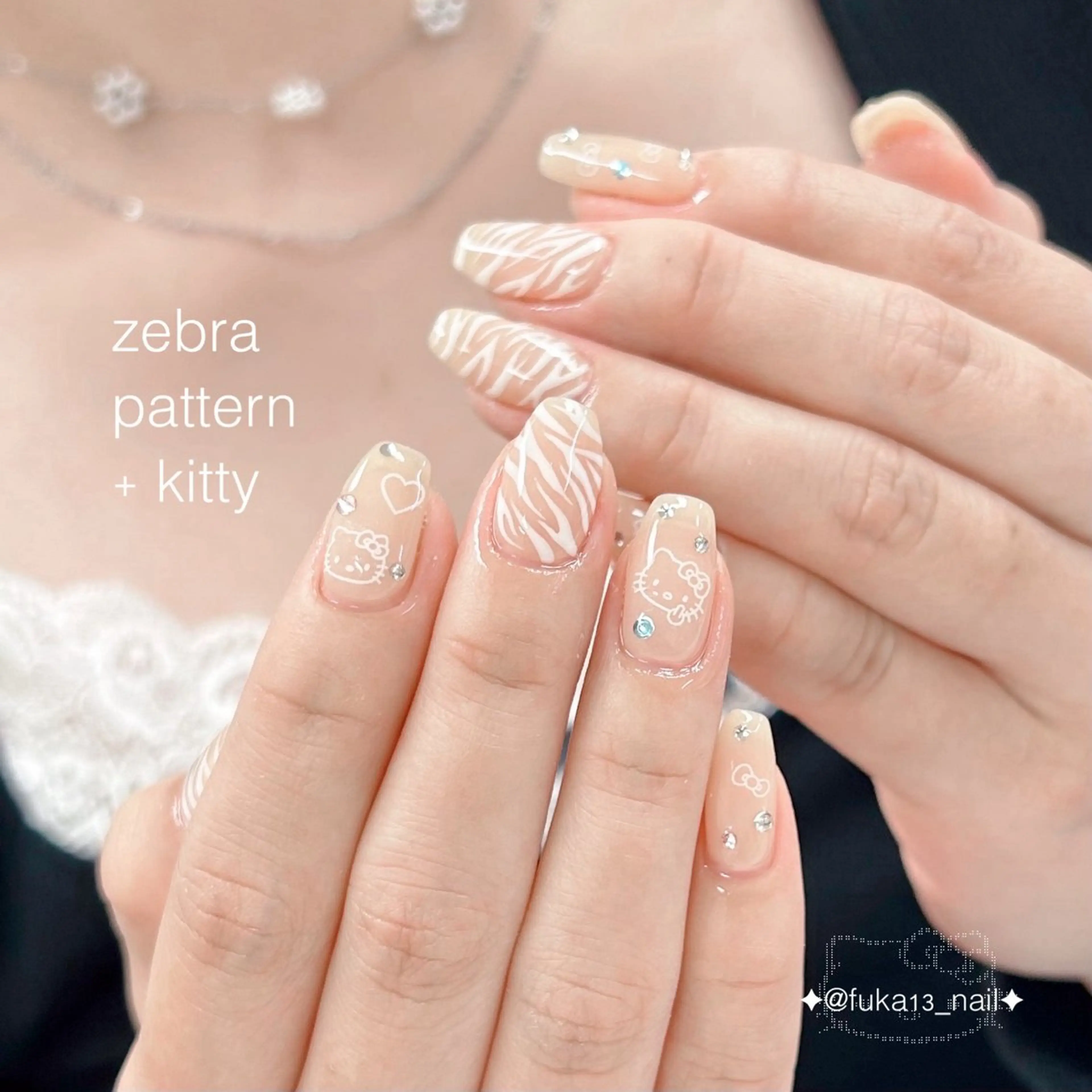 ネイル アニマル柄 ガーリー キラキラネイル 韓国ネイル シンプルネイル ハンドネイル Nail♡Fuka. /4月予約受付中のネイルデザイン
