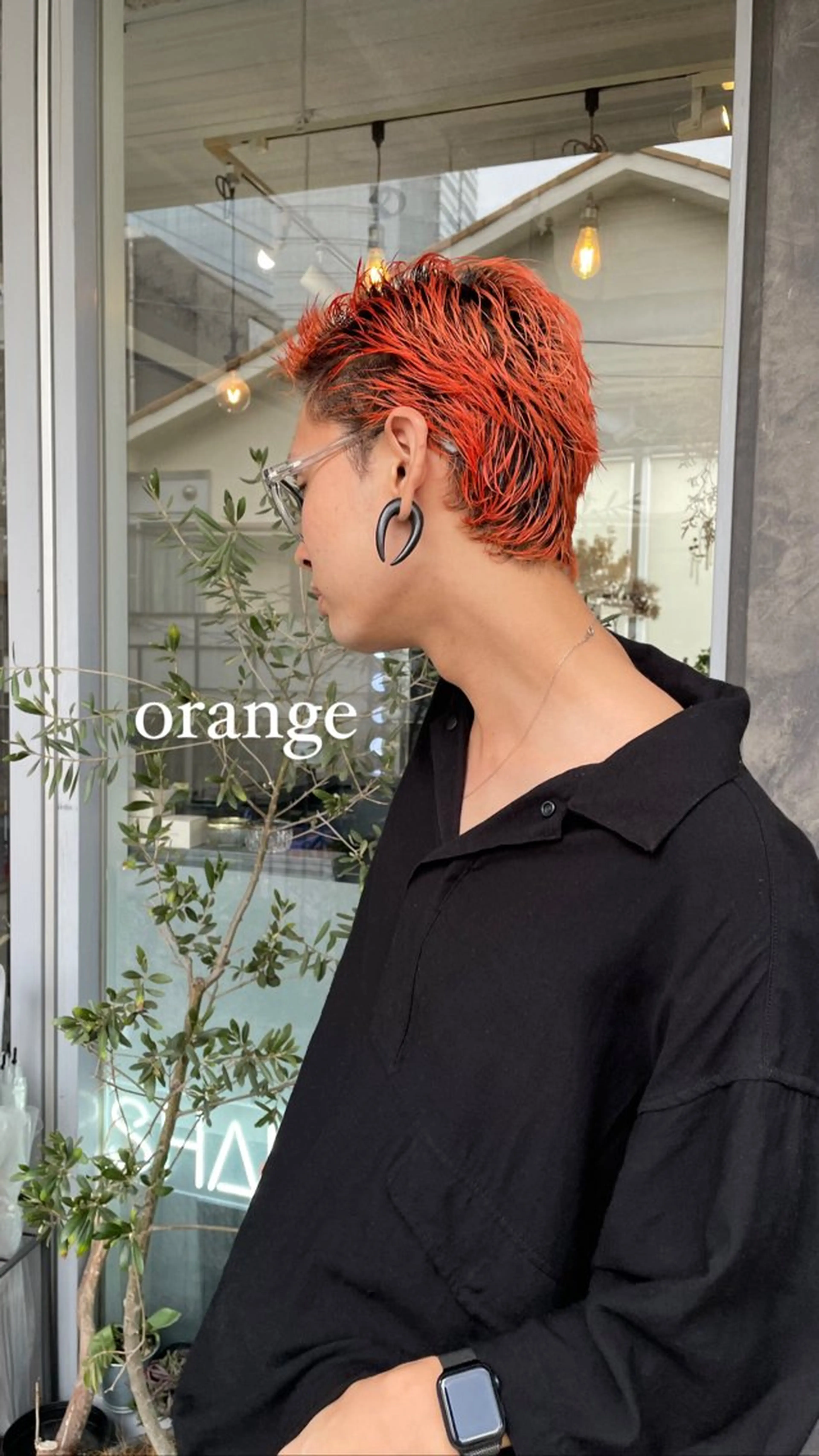 ショート カラー ヘアアレンジ メンズ メンズハイトーン メンズショート スパイキーショート ハイトーンカラー オレンジ 💐ナチュラルヘア Kroda💐のヘアスタイル