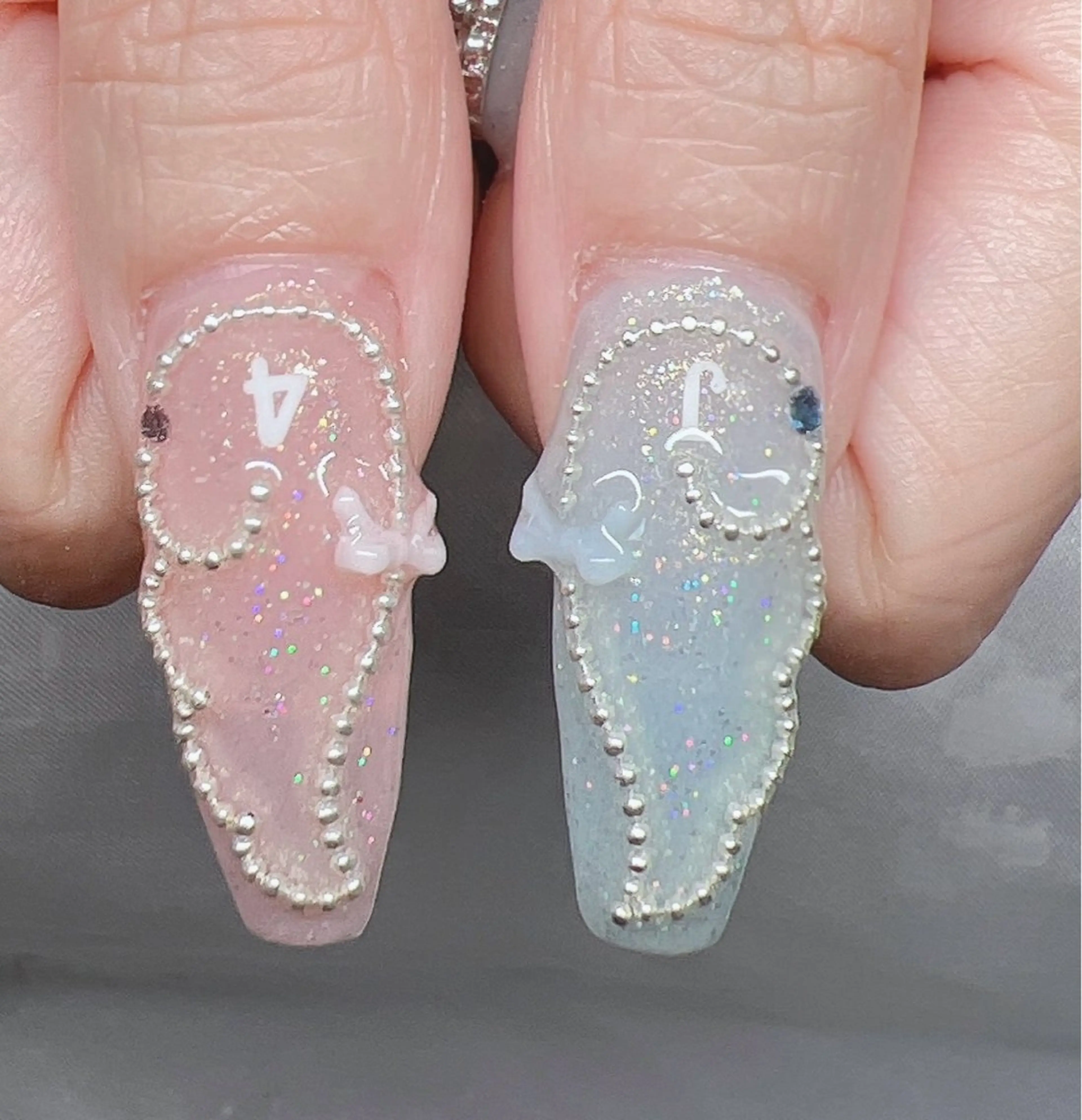 ネイル 長さ出し グラデーション キラキラネイル マグネットネイル ニュアンスネイル Lee Nails チップ長さだし専門店のネイルデザイン