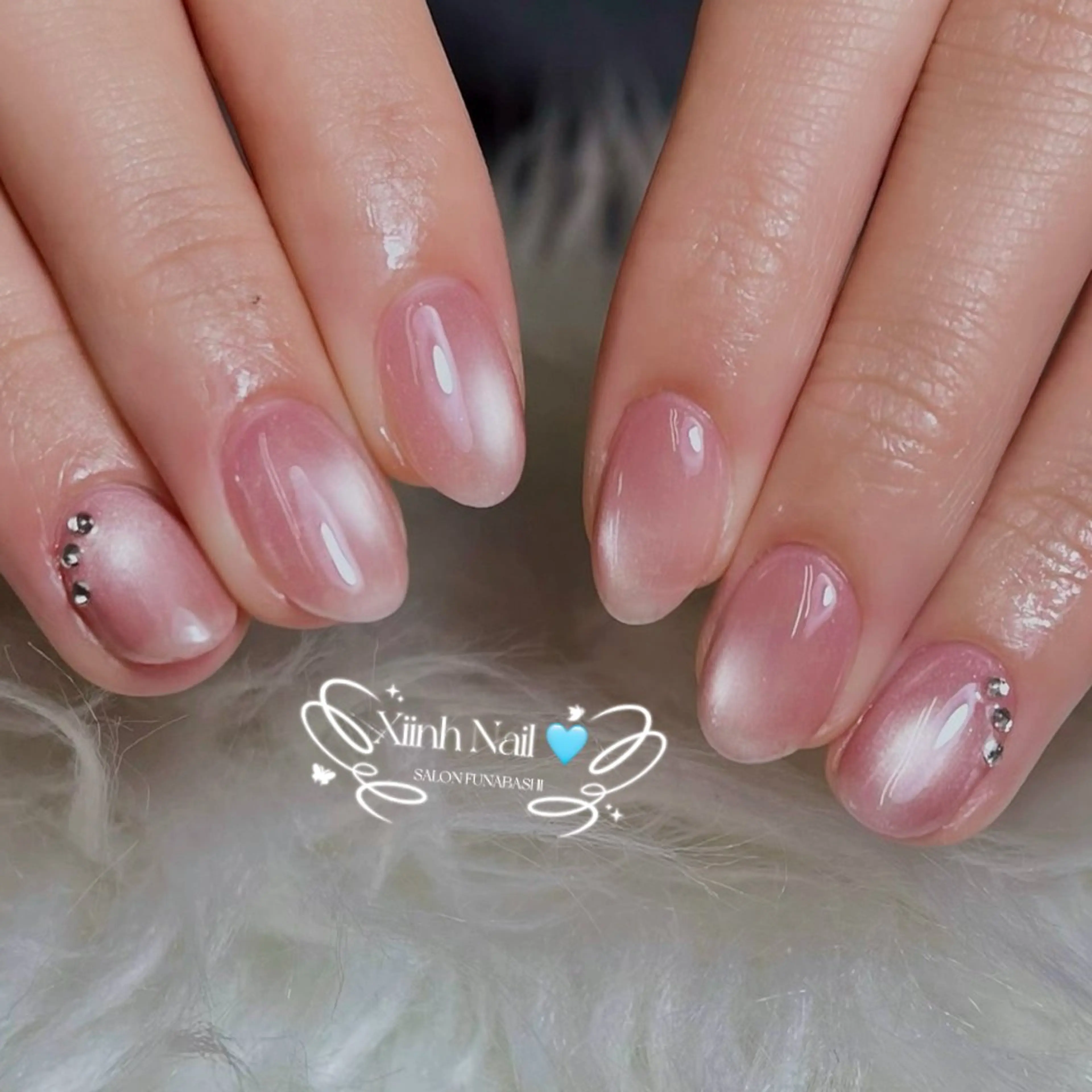 ネイル チークネイル 桜ネイル 長さ出し フットネイル ジェルネイル ハンドネイル XIINH NAIL SALONのネイルデザイン