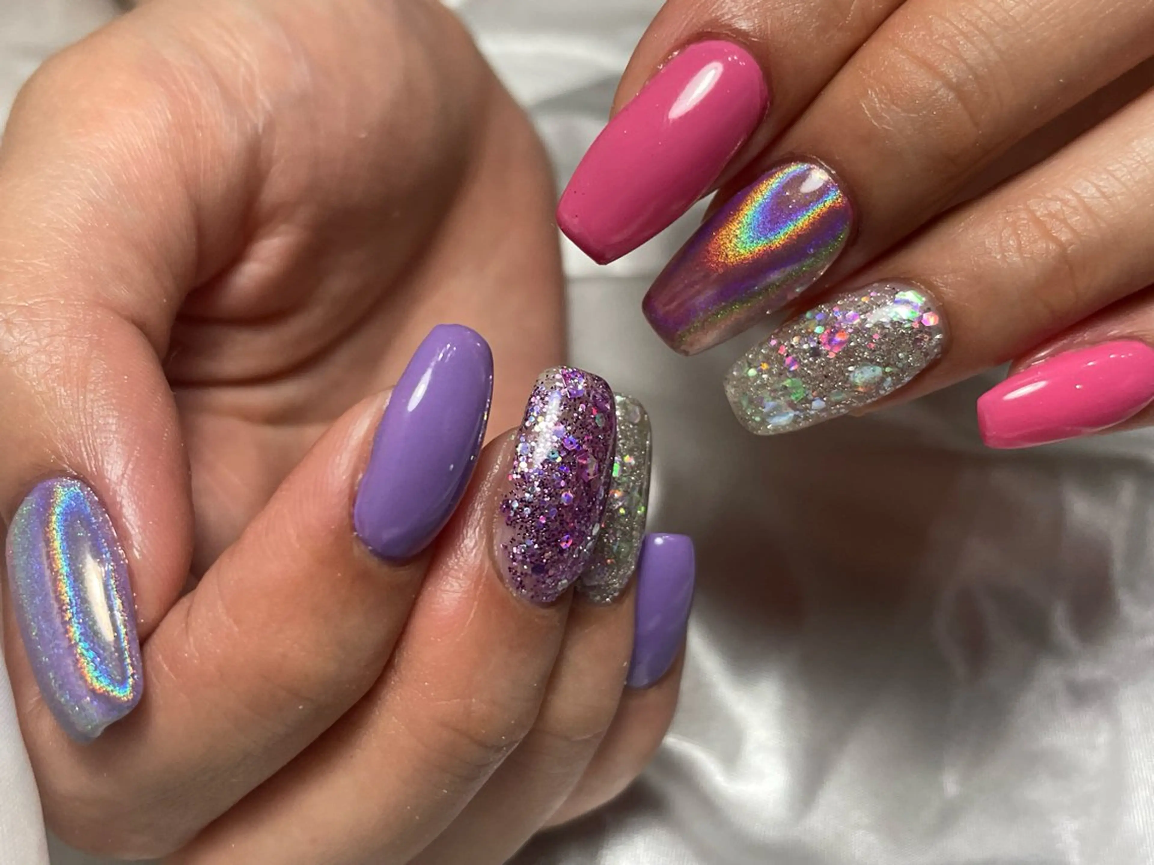 ネイル オーロラネイル ラメ(グリッター) chipi nailのネイルデザイン