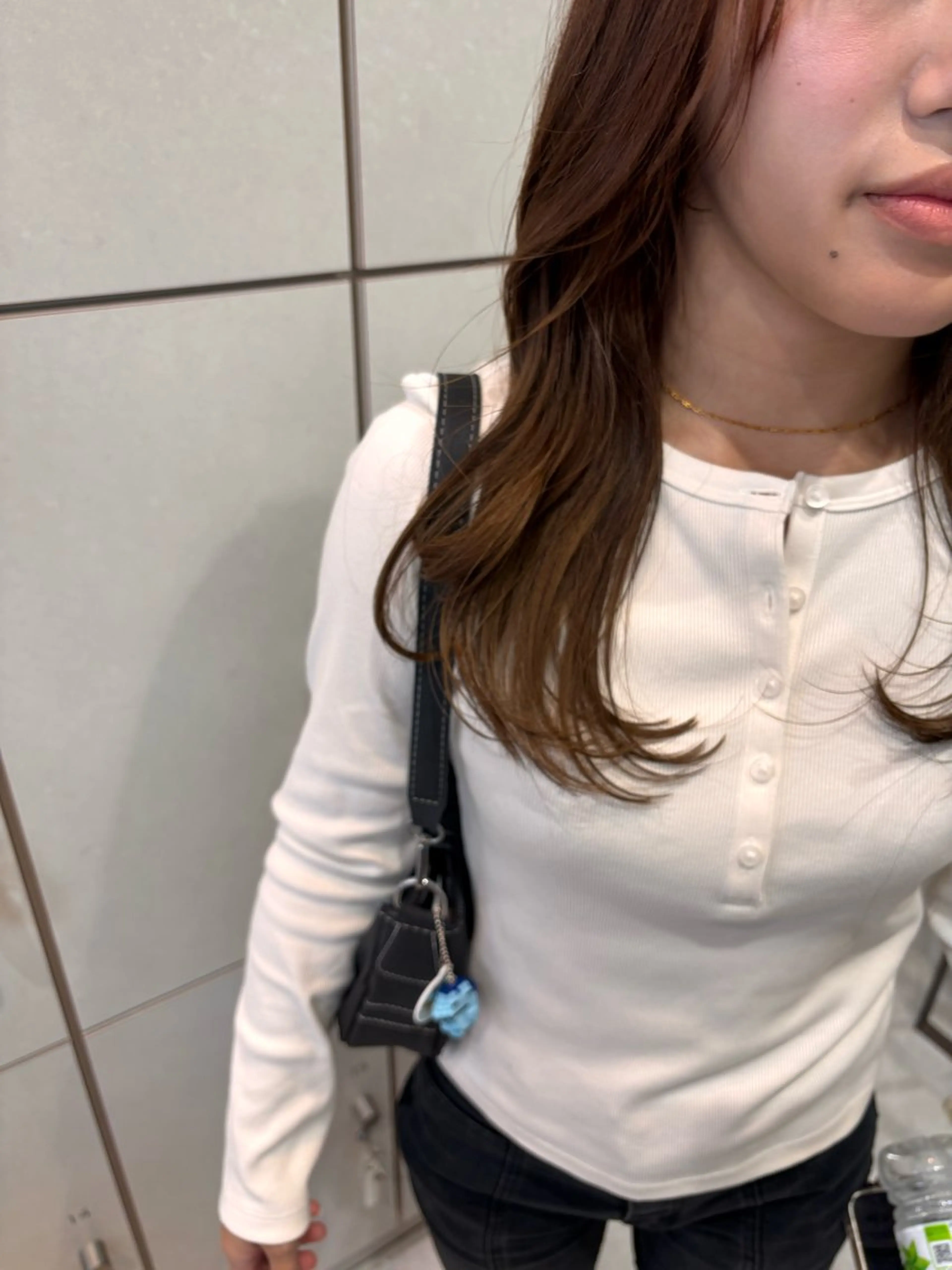 ロング くびれヘア 顔まわりレイヤー 顔周りカット 韓国風ヘア レイヤーカット ボブ/ショート/金田 夏葵のヘアスタイル