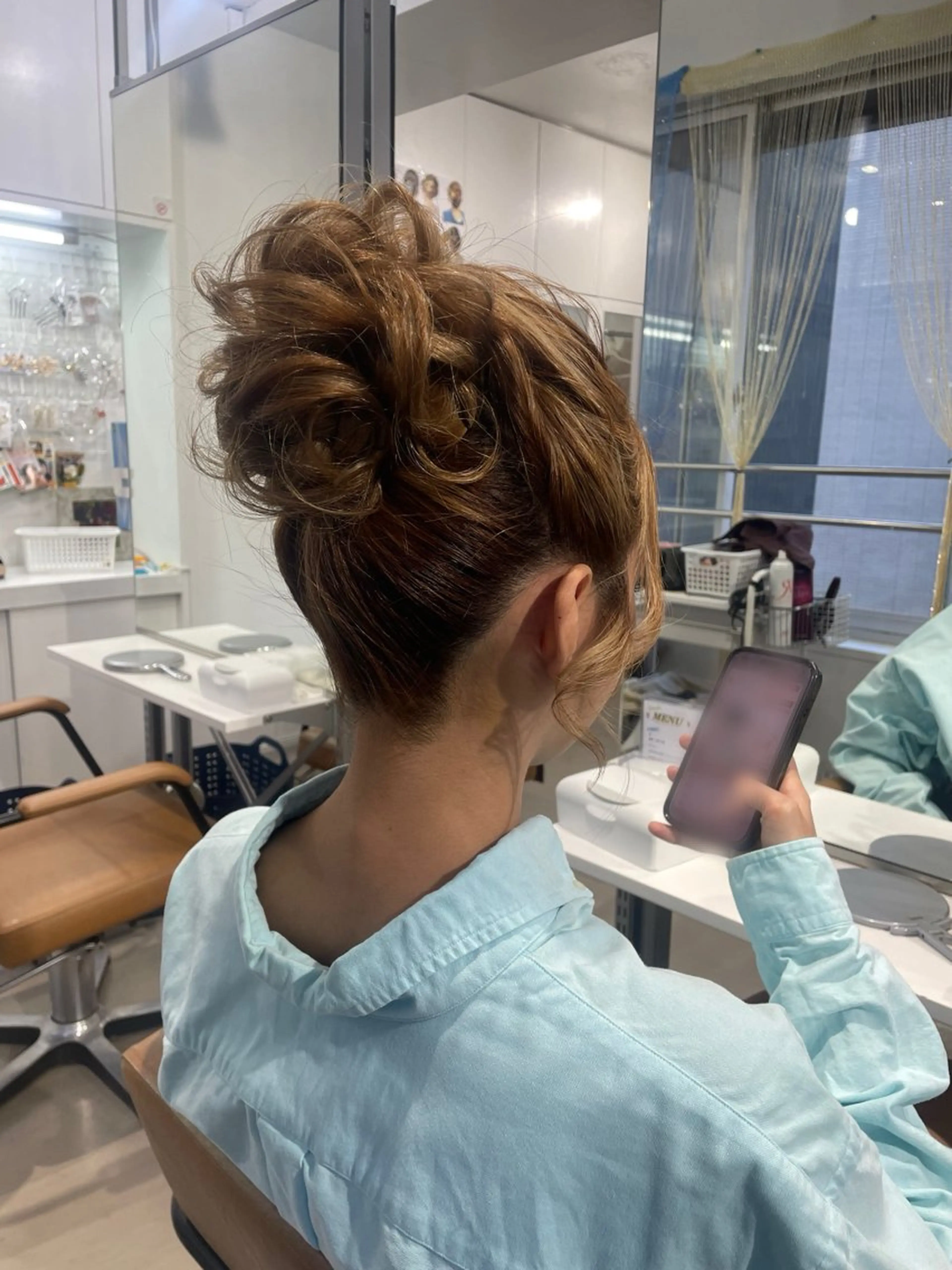 セミロング ヘアアレンジ 佐野 優美子のヘアスタイル