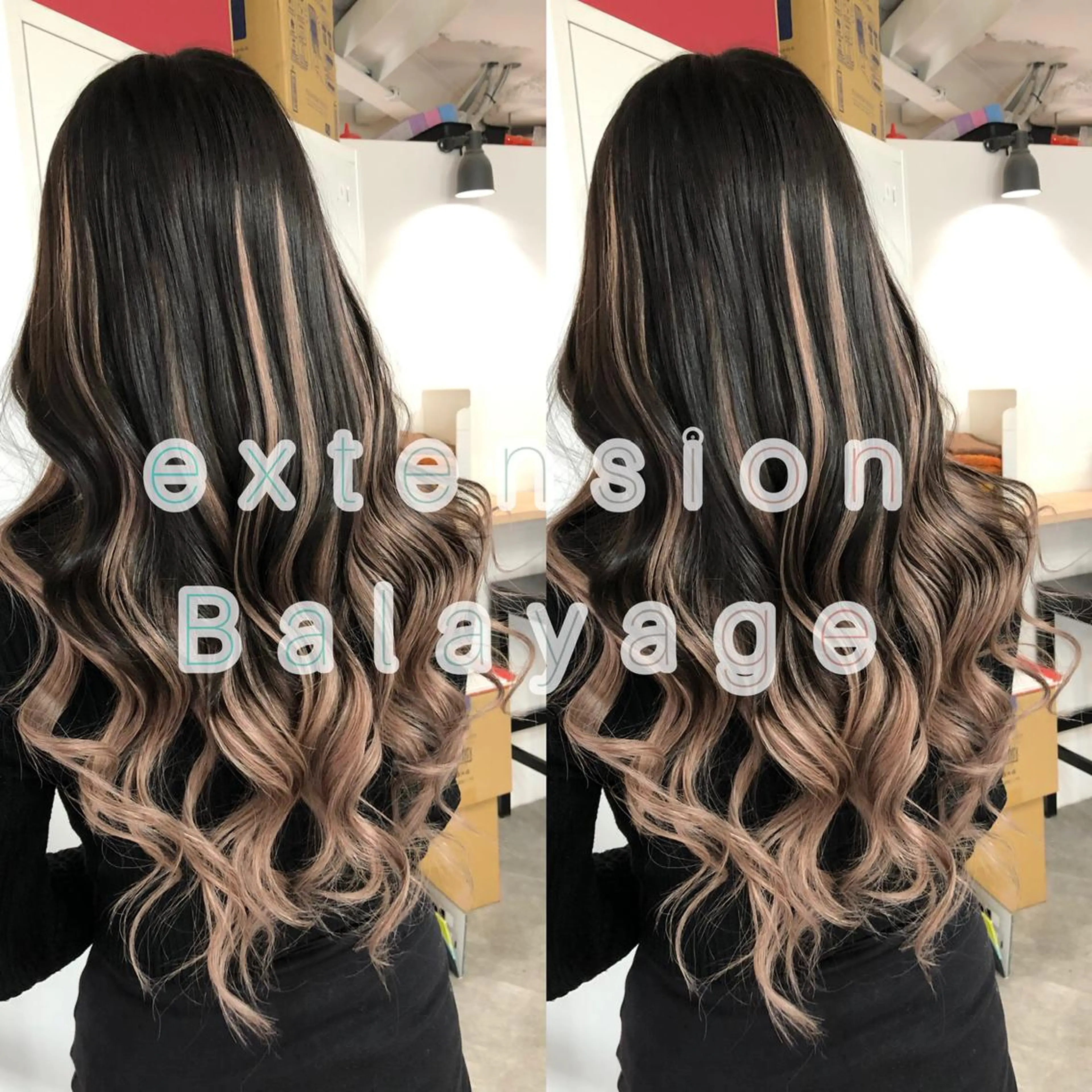 ロング カラー ヘアアレンジ シールエクステ バレイヤージュ エクステ レイヤーカット レイヤー/エクステ alpha下妻のヘアスタイル