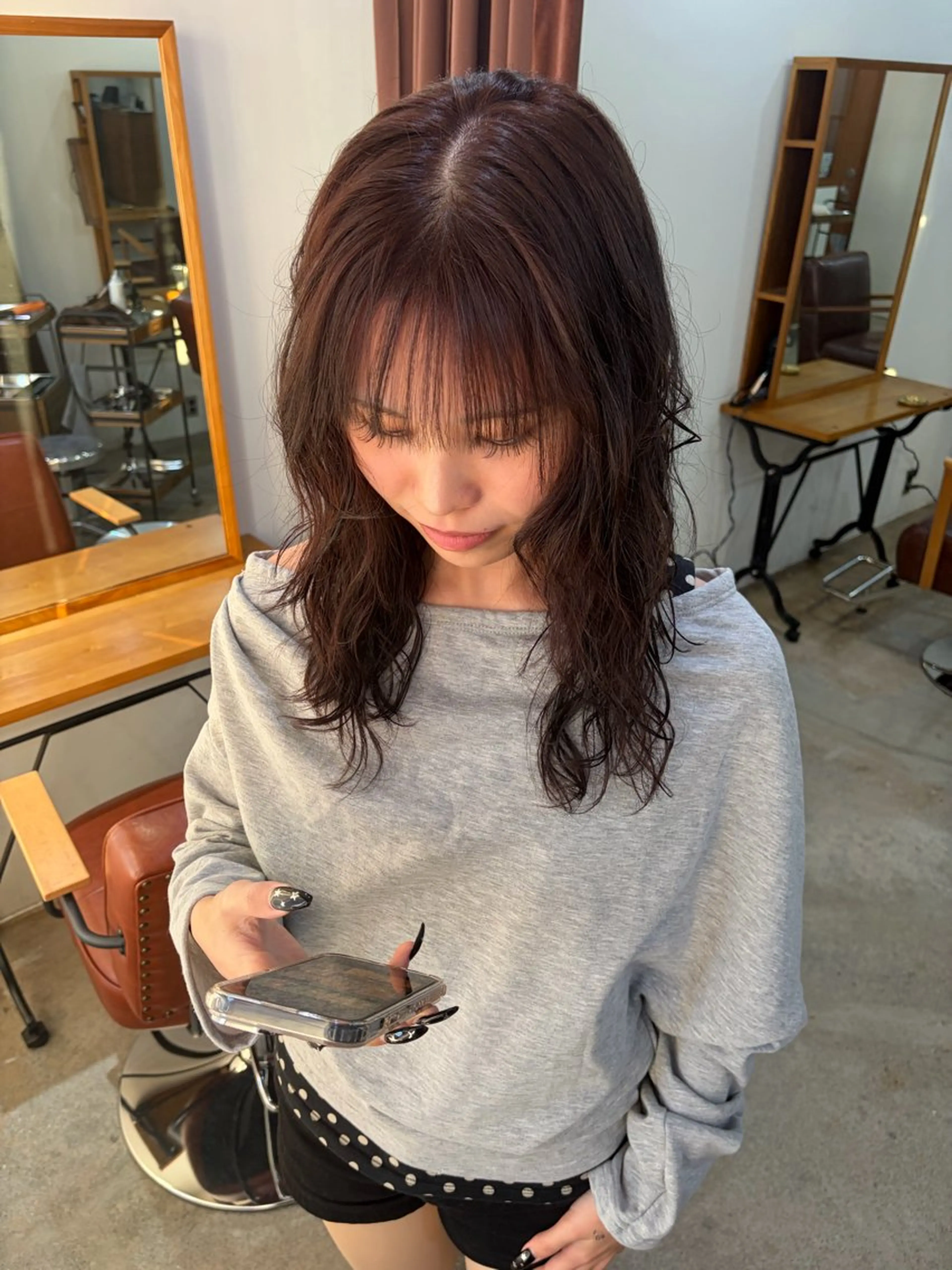 カラー ブラウンカラー レッドカラー ヘアカラー GRAND所属・honoka uemuraのヘアスタイル