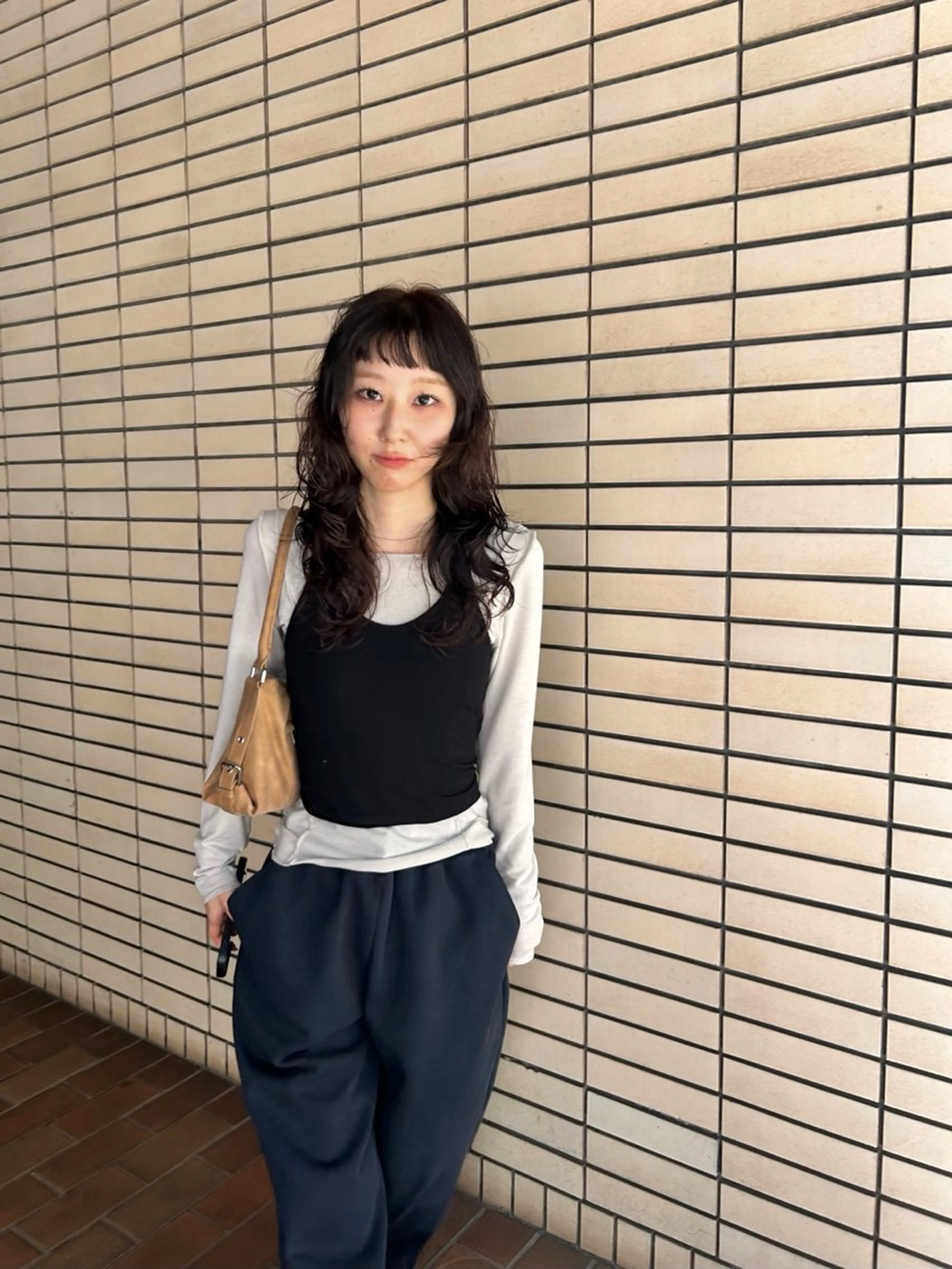 セミロング カラー パーマ デザインカット/ パーマ/nanaのヘアスタイル