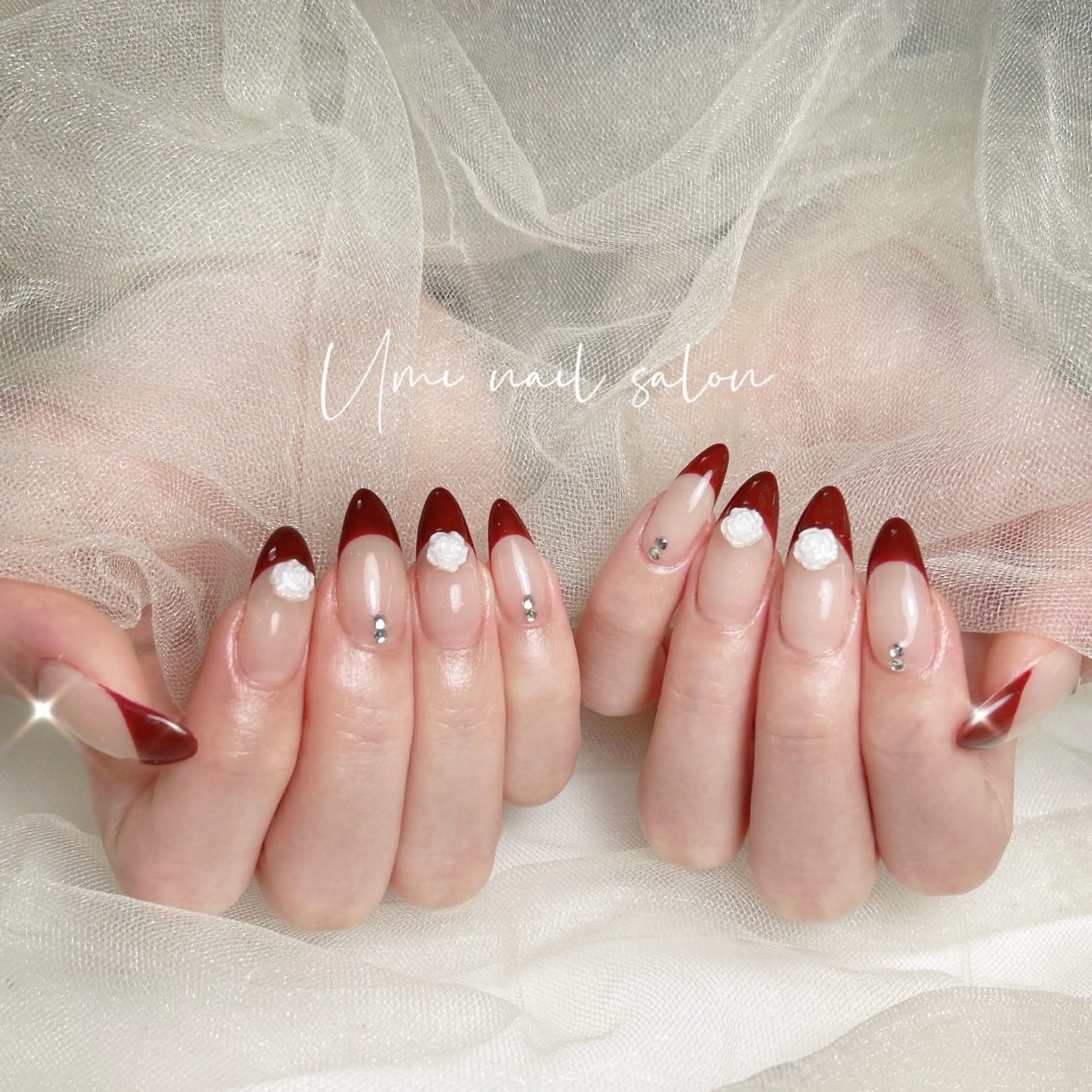 🎀【Hand】スカルプ長さだし+フレンチ/マグネット/ミラー/オローラワンカラー12500🎀の写真